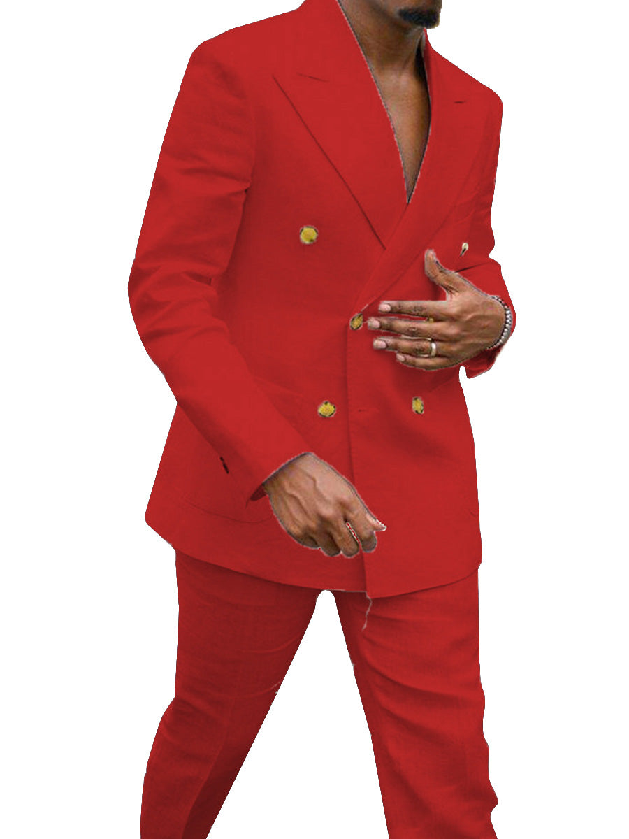 Costume Bureau Décontracté Homme 2 Pièces en ROUGE Élégance et Confort au Quotidien