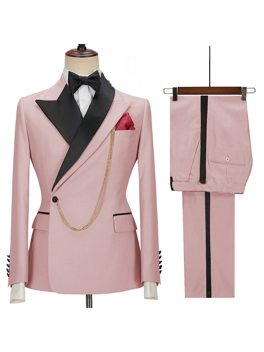 Costume Homme 2 Pièces En ROSE Polyvalence Élégante pour un Style Affaires et Décontracté Coupe Affinante