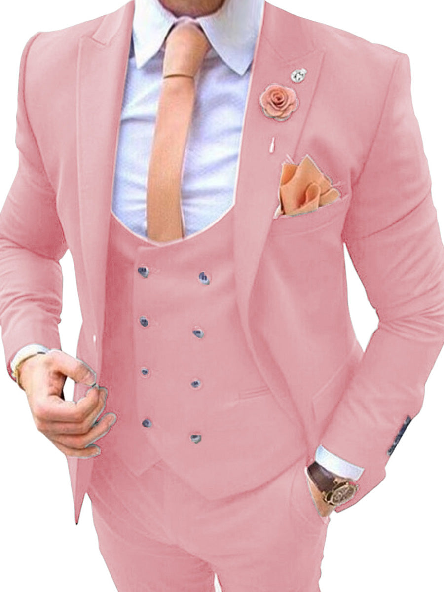 Costume Homme 3 Pièces ROSE Tenue Polyvalente pour un Style Affaires et Cérémonie Élégant