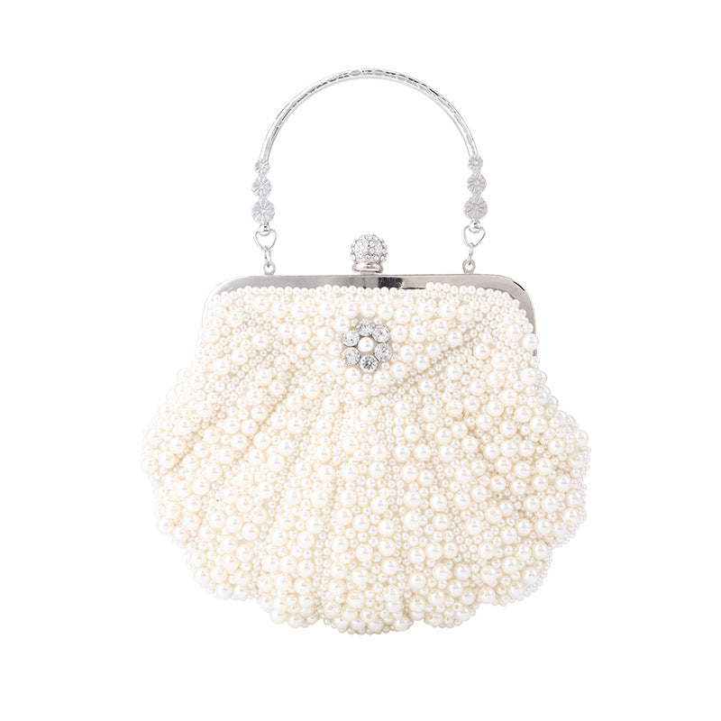 Elégant Sac de Soirée en forme de Perles & Coquille