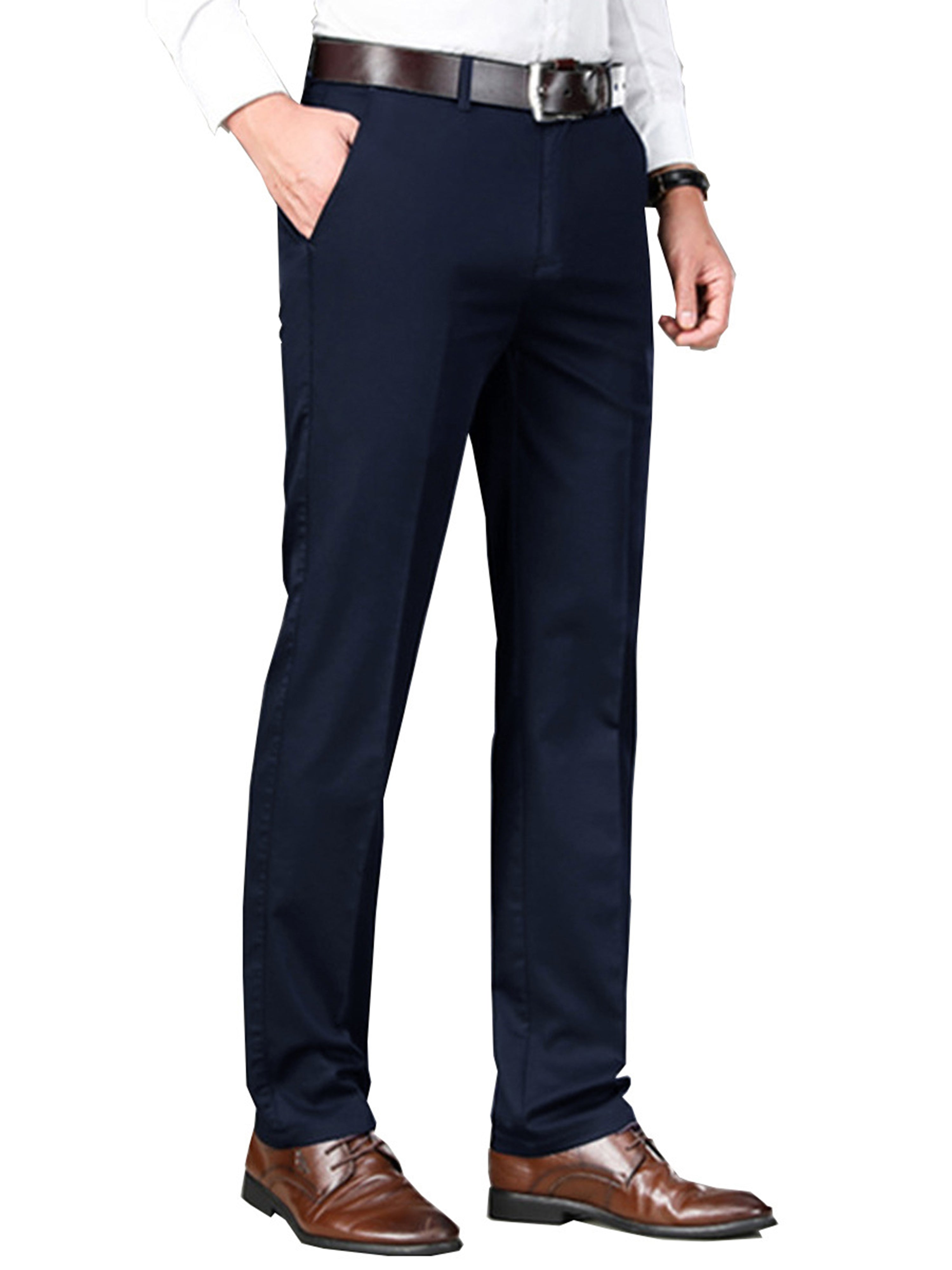 Pantalon de costume élégant pour homme Décontracté pour toutes les saisons en BLEU_MARINE