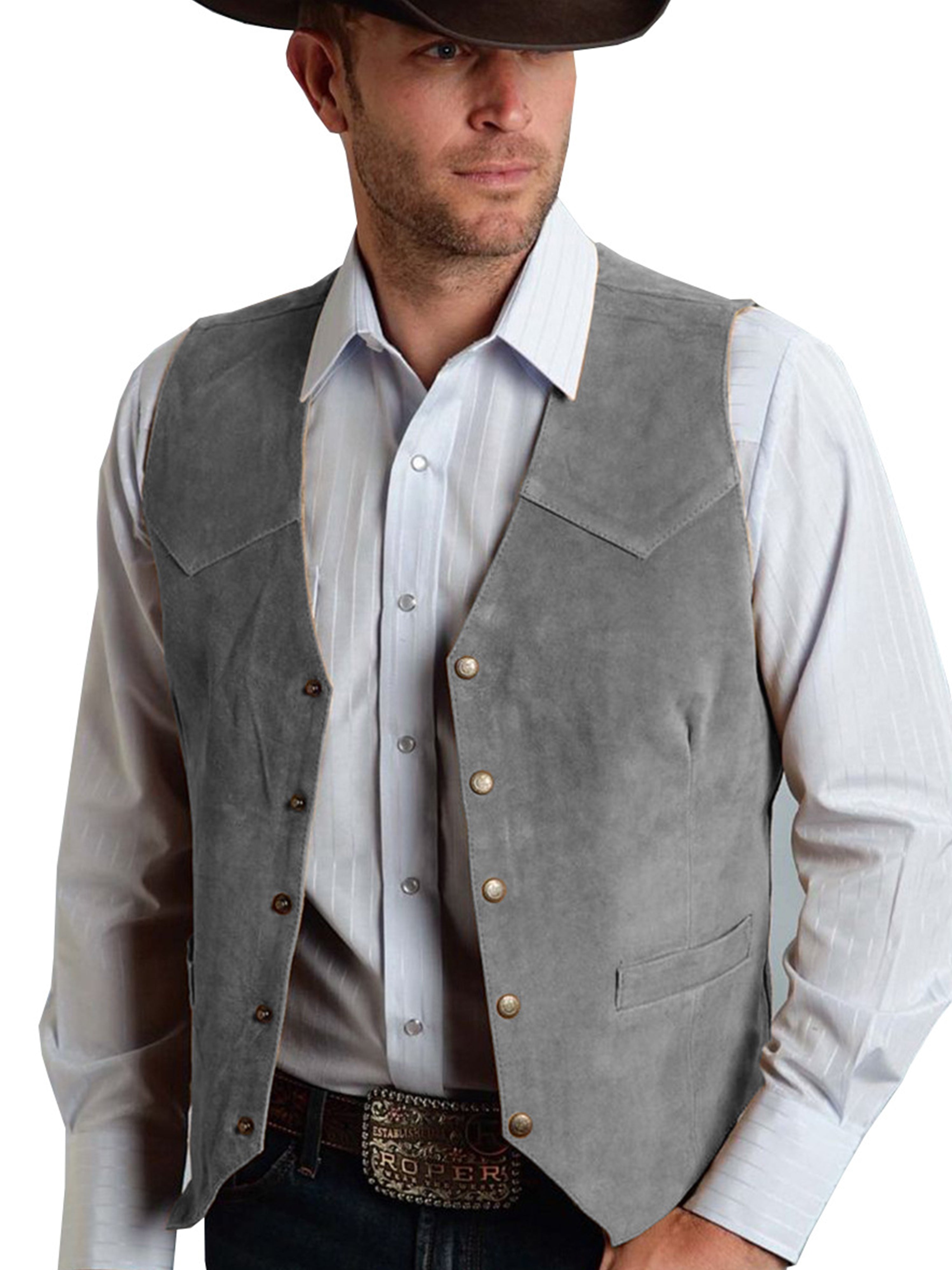 Gilet pour Homme en Métal à Boucle Style Business