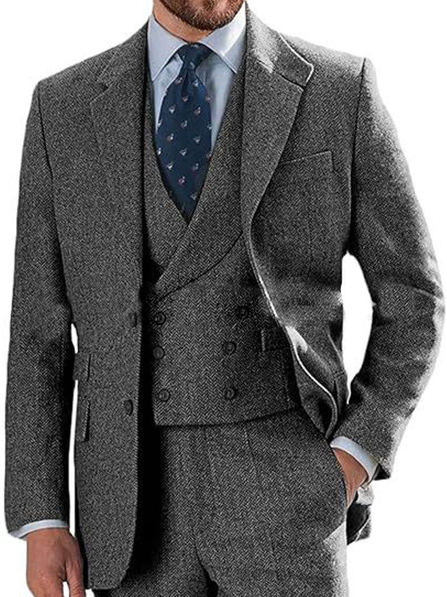 Costume Homme 3 Pièces en GRIS_ACIER Nouvelle Collection à Coupe Slim pour Affaires Réception et Marié