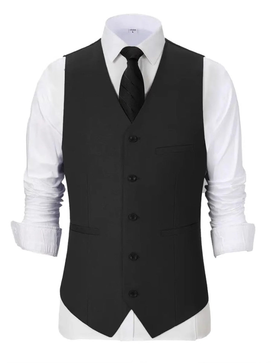 Gilet Élégant en NOIR pour Marié et Témoins Coupe Slim et Style Polyvalent