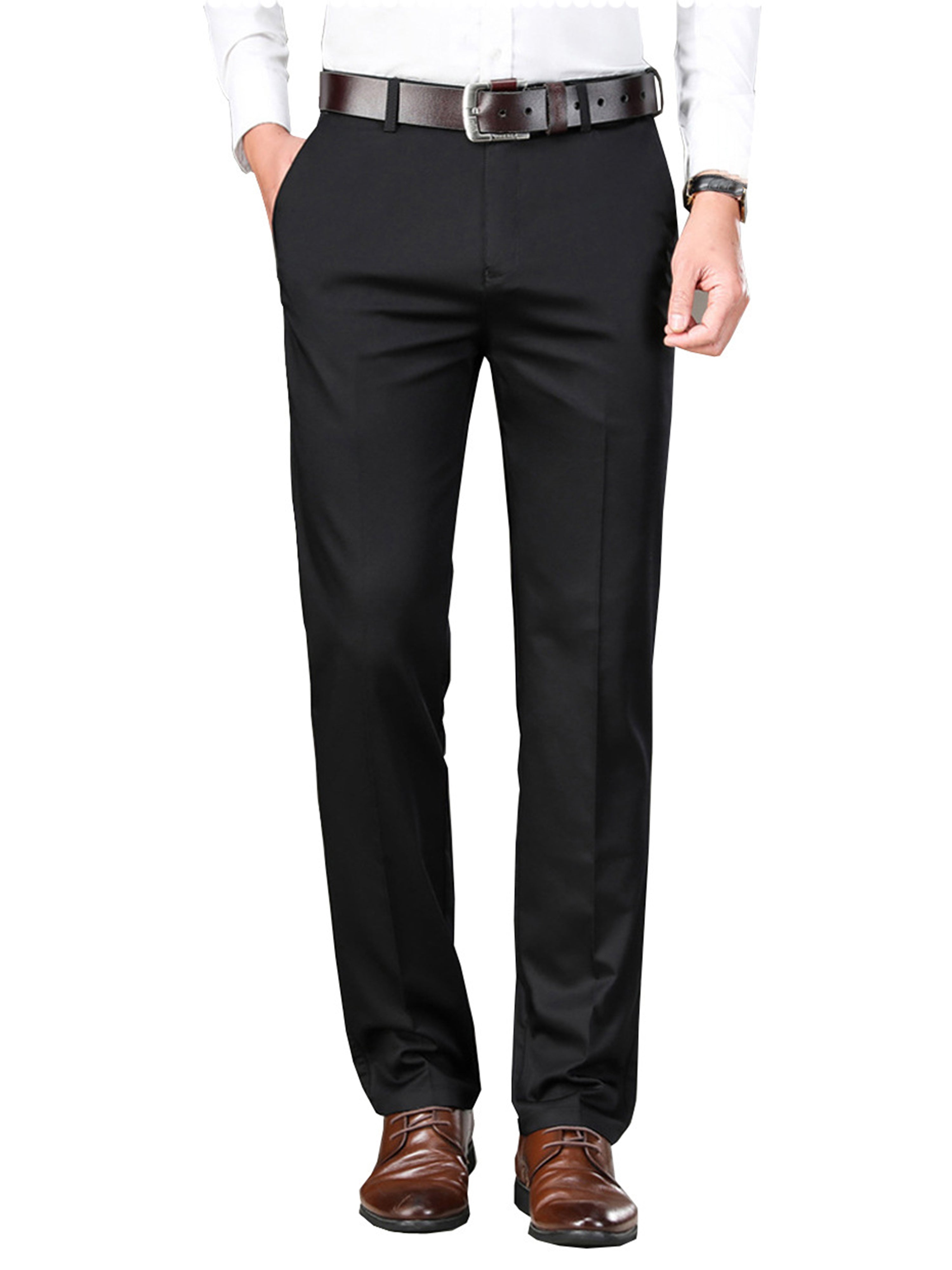 Pantalon de costume élégant pour homme Décontracté pour toutes les saisons en NOIR