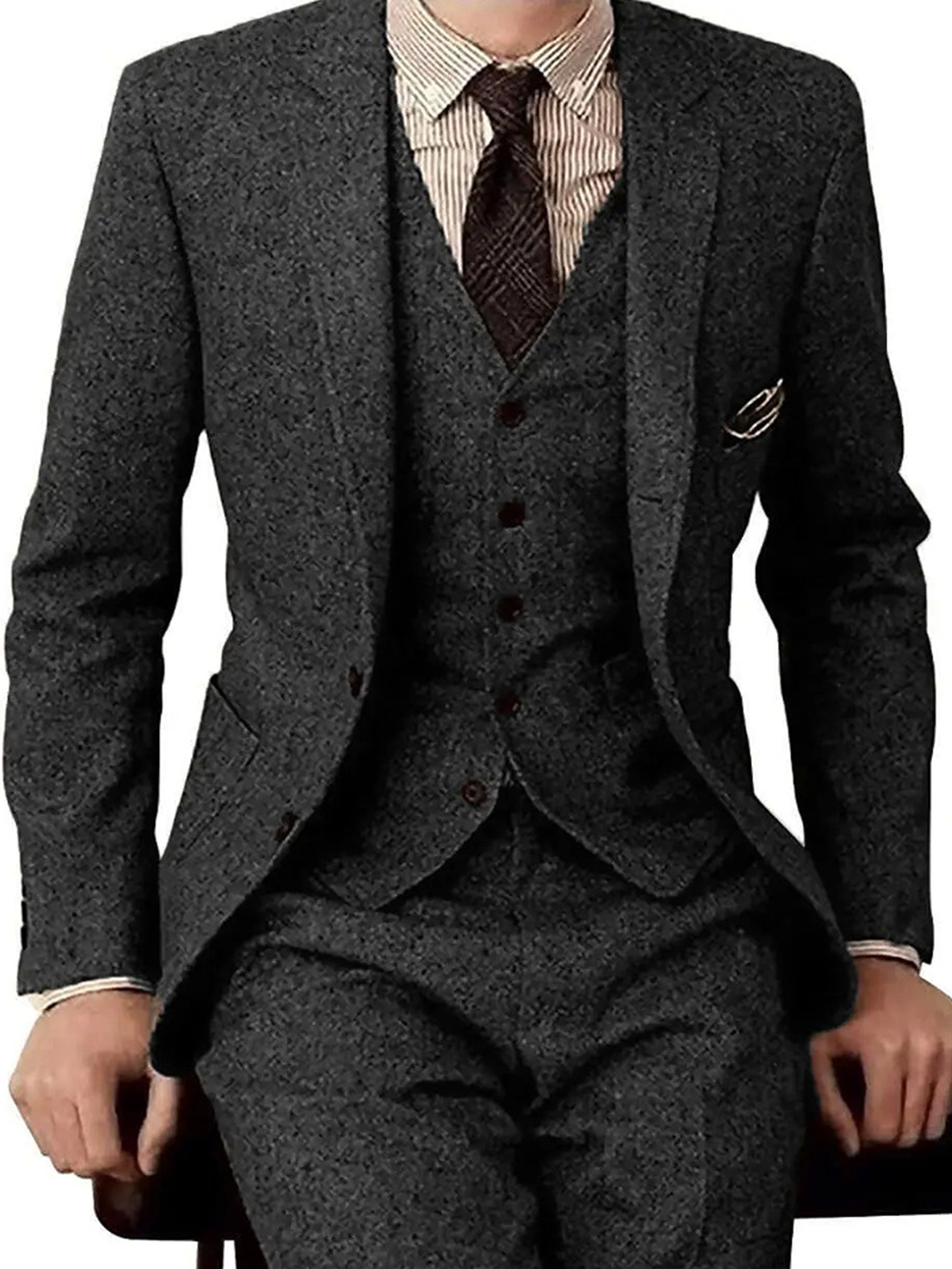 Costumes 3 pièces en tweed pour hommes