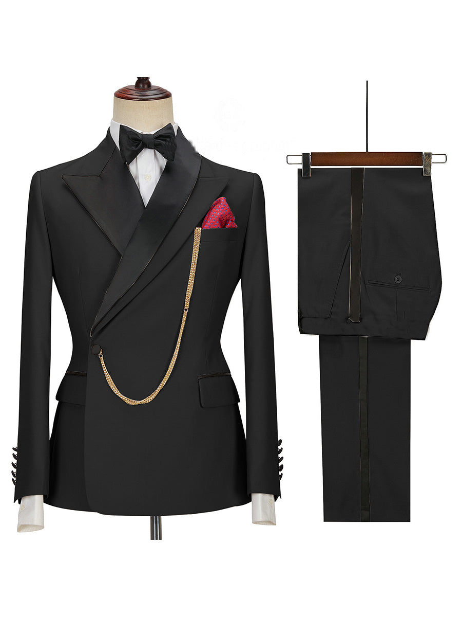 Costume Homme 2 Pièces En NOIR Polyvalence Élégante pour un Style Affaires et Décontracté Coupe Affinante