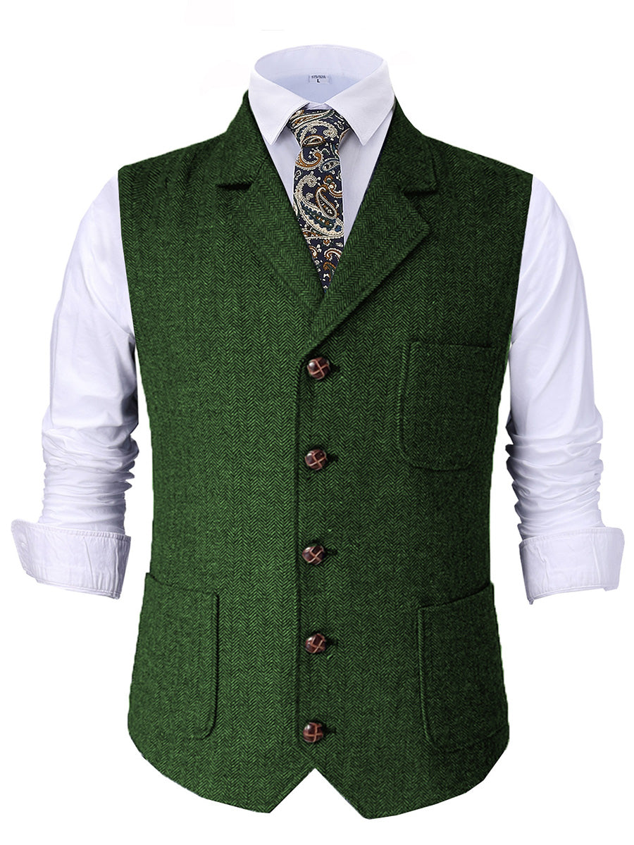 Gilet de Cérémonie Élégant à Revers Cranaillé Tenue Raffinée pour le Marié