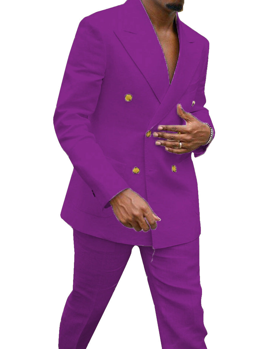 Costume Bureau Décontracté Homme 2 Pièces en RAISIN Élégance et Confort au Quotidien