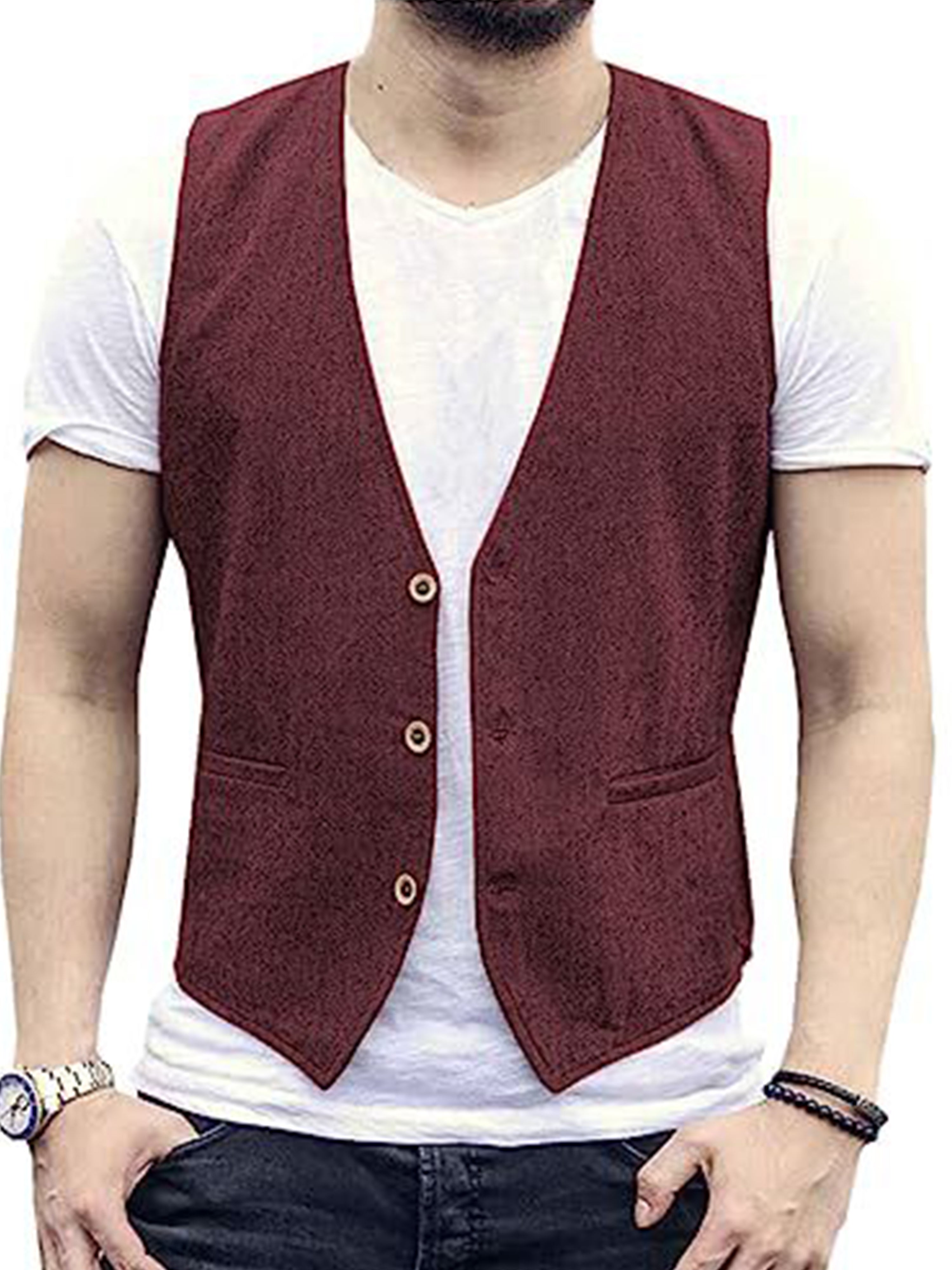 Gilet de costume en coton léger et décontracté