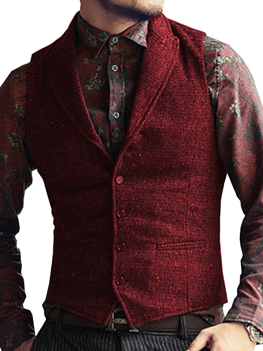 Gilet Homme à Revers en BORDEAUX pour Cérémonie Tenue Élégante pour Marié et Témoins