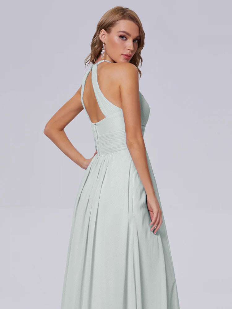 Robe Demoiselle D Honneur Vert Celadon Adaline Impressionnante Licou Mousseline Robes Demoiselle D'Honneur
