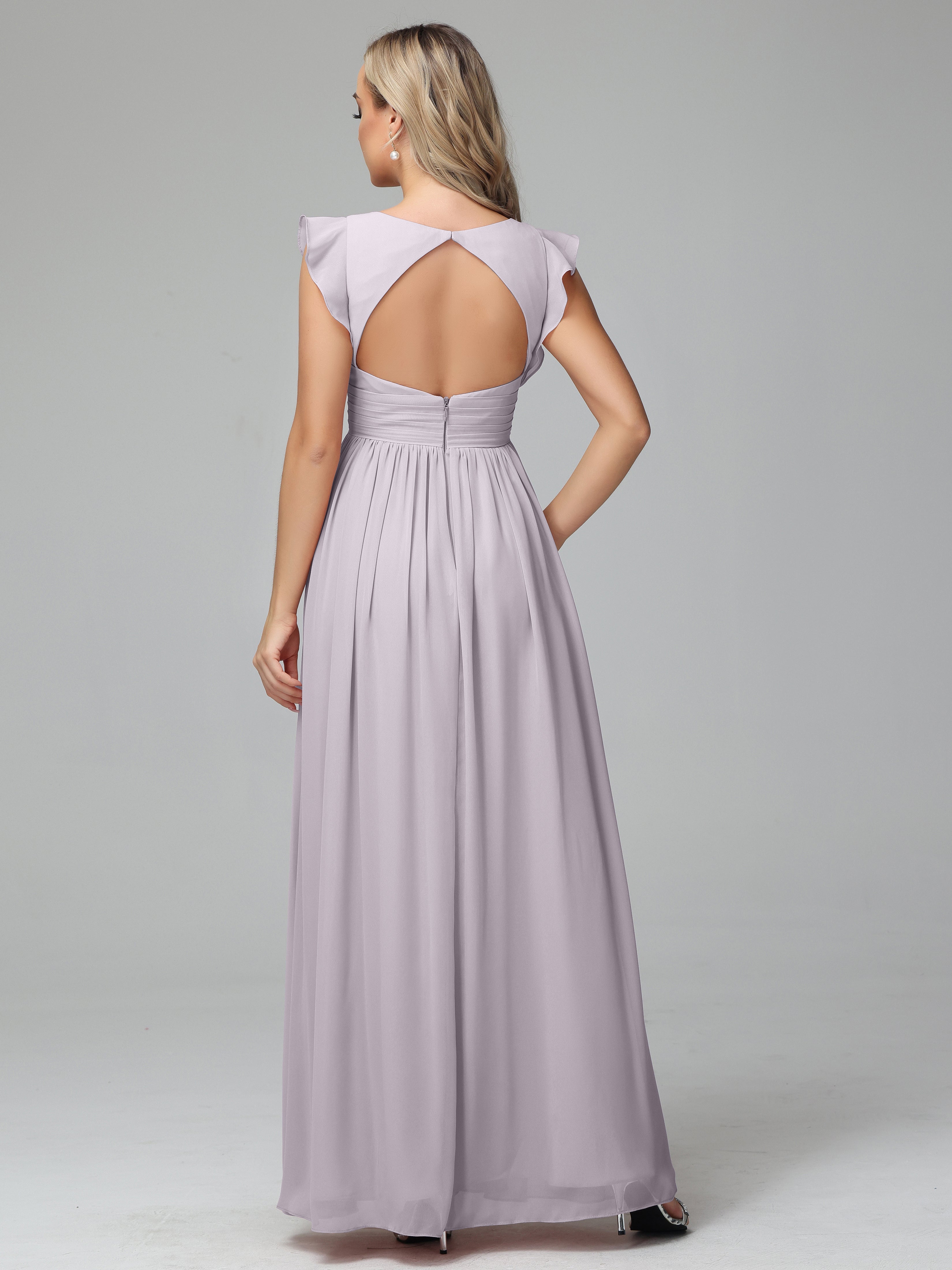 Robes De Demoiselle D'Honneur Crépuscule Trapèze Mousseline Longue Robes Demoiselle D'Honneur