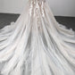 Délicate Robe fourreau cache cœur applique Dentelle&Tulle Robe de Mariée avec la courte traîne
