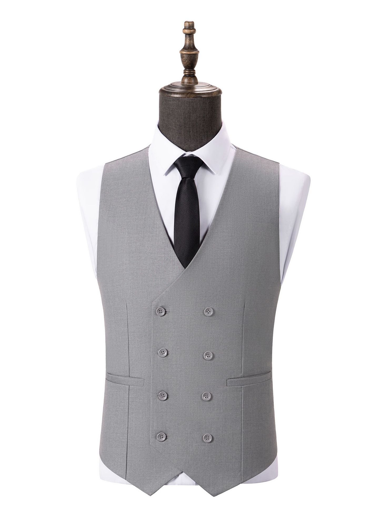 Costume 3 Pièces Homme Affaires en GRIS_ACIER Costume Marié et Garçon d'Honneur Élégant