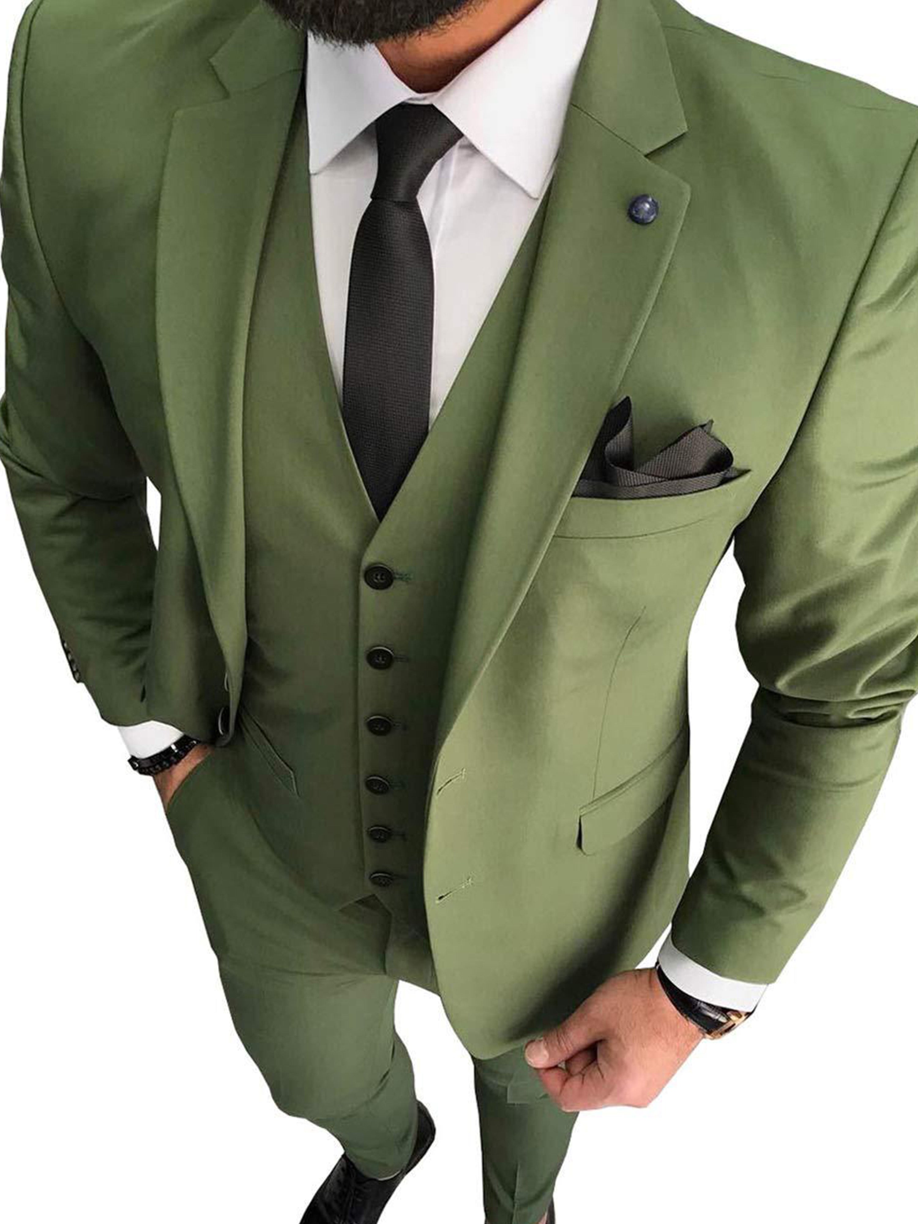 Costume Homme 3 Pièces Affaires Décontracté - Taille Slim Marié & Garçon d'Honneur