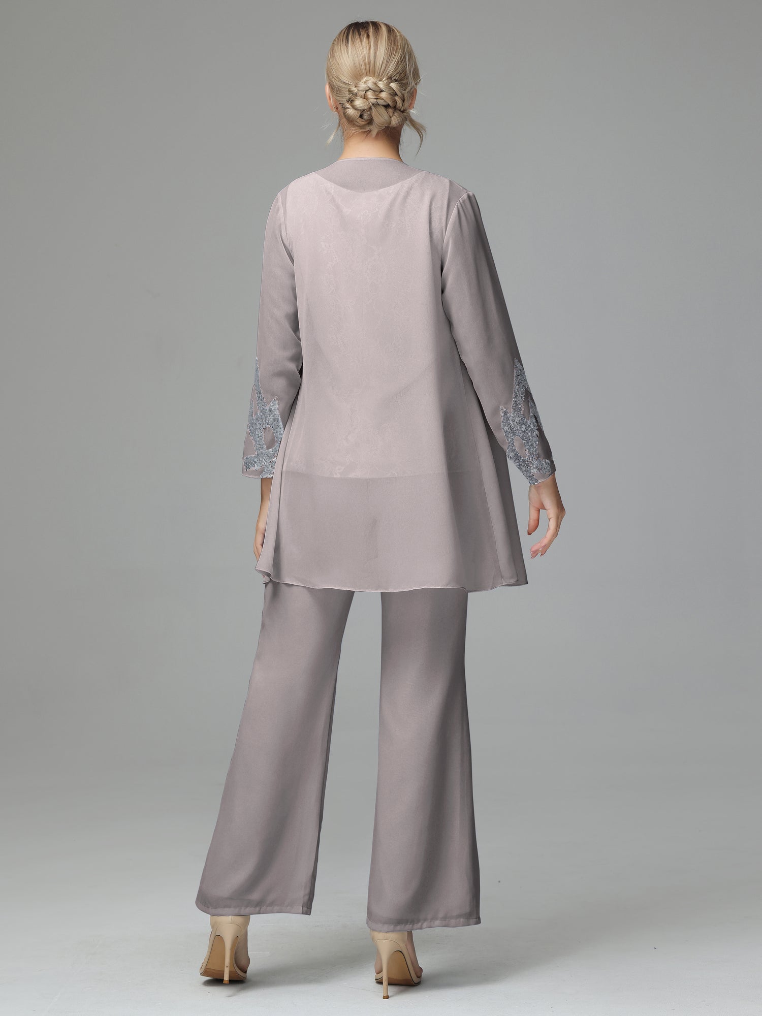 Tailleur-pantalon Mère De La Mariée En Mousseline À Dentelle 3 Pièces Maddison main image 0