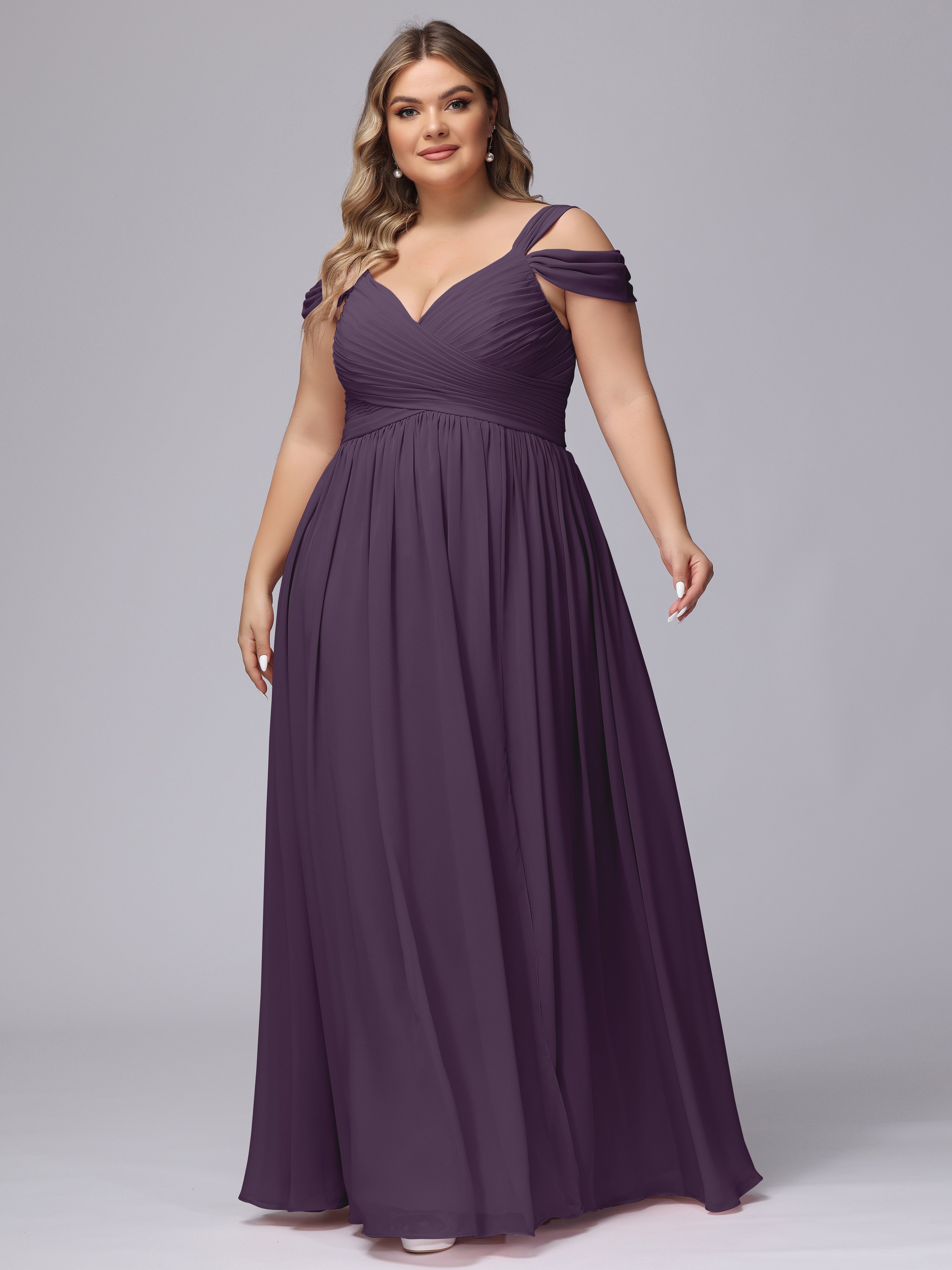 Robe Demoiselle D Honneur Plume Fendue Col V Dos En V Mousseline Robes Demoiselle D'Honneur Grande Taille