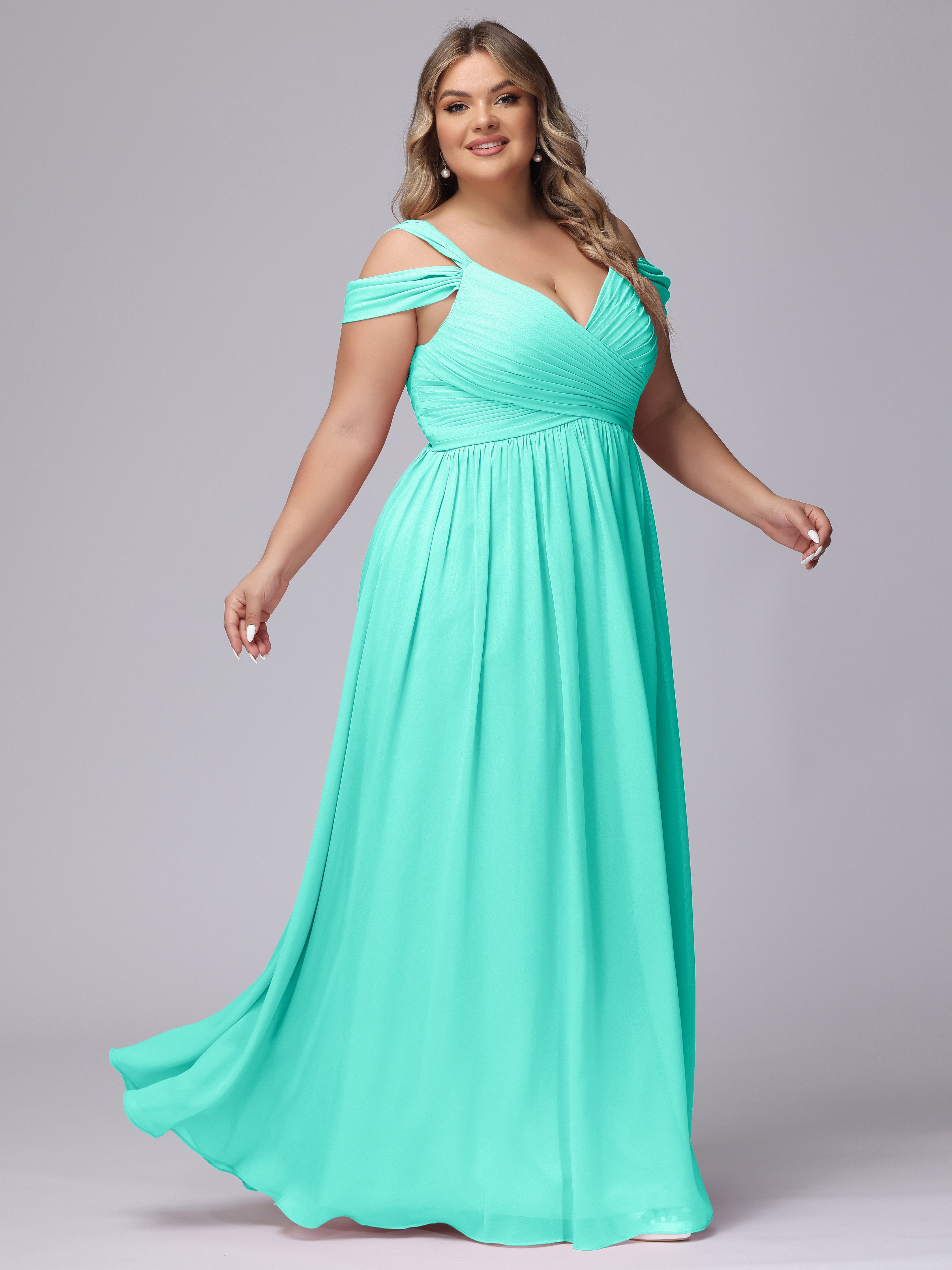 Robes De Demoiselle D'Honneur Spa Fendue Col V Dos En V Mousseline Robes Demoiselle D'Honneur Grande Taille