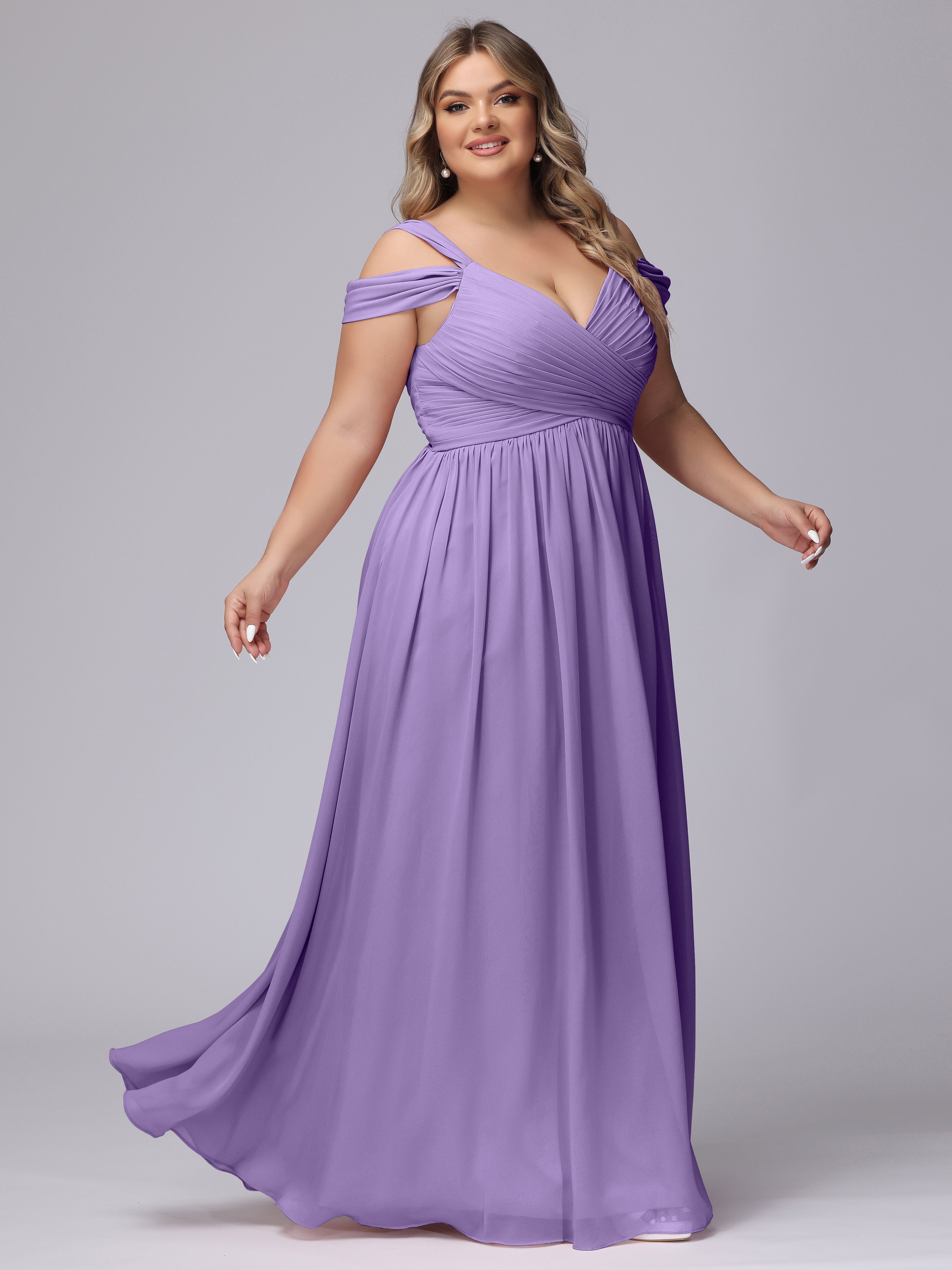 Robes De Demoiselle D'Honneur Tahiti Fendue Col V Dos En V Mousseline Robes Demoiselle D'Honneur Grande Taille