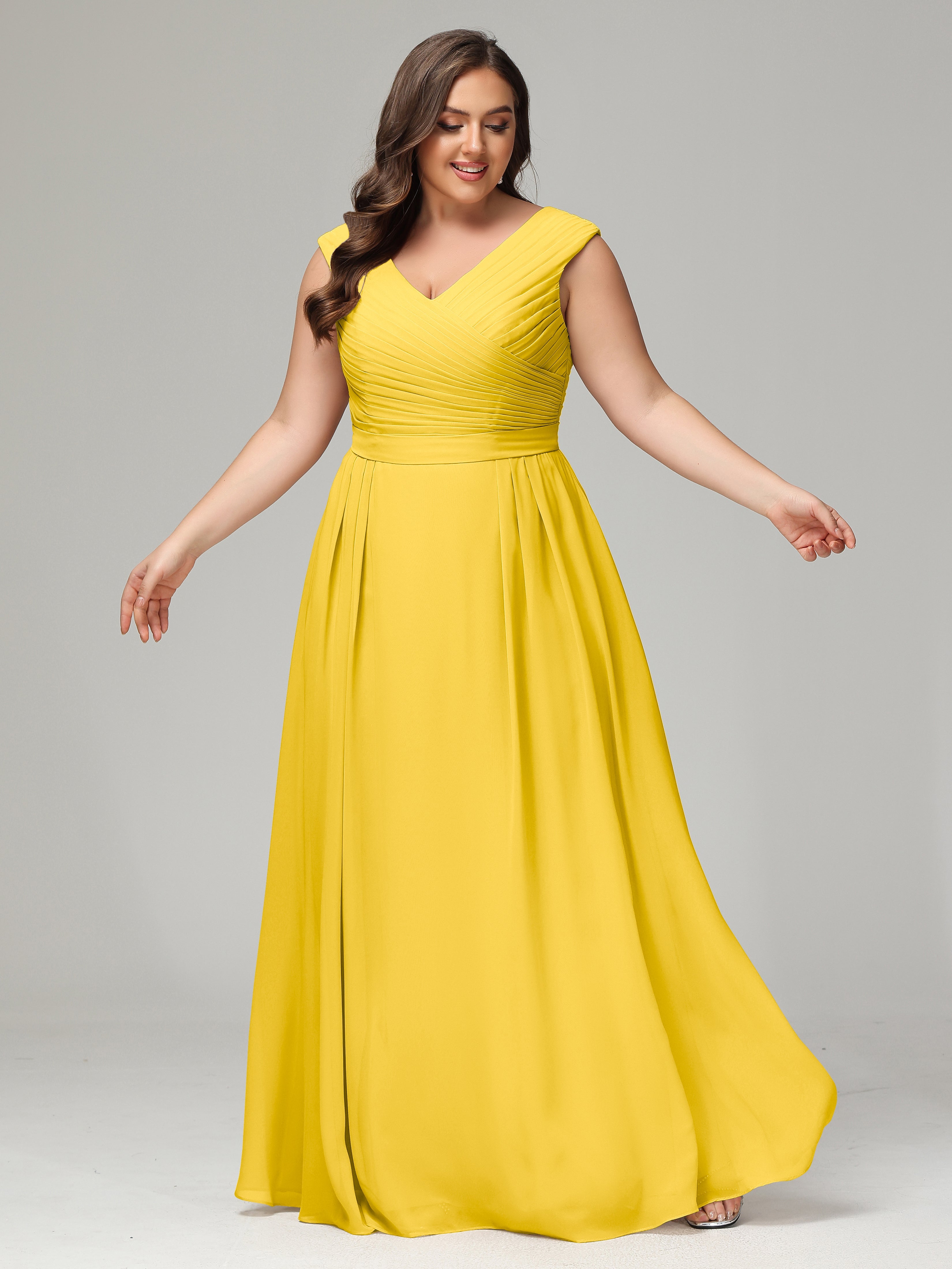 Robe De Demoiselle D'Honneur Souci Dos En V Mousseline Robe De Demoiselle D'Honneur Grande Taille