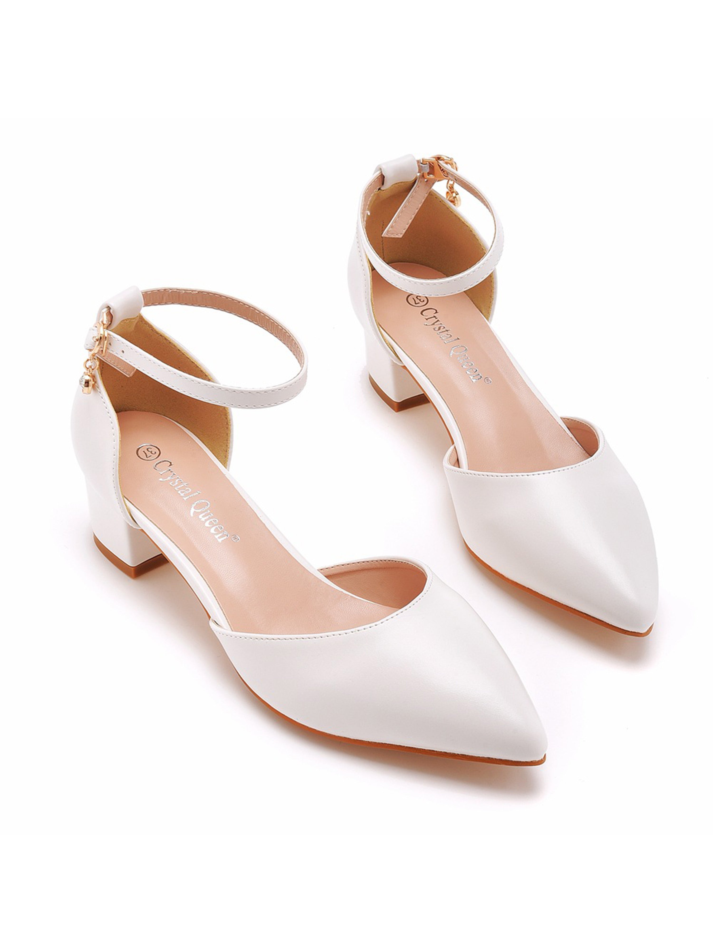 Chaussures de Mariage Sandales de Mariée Elégantes à Bout Pointu Talon et Bride à la Cheville
