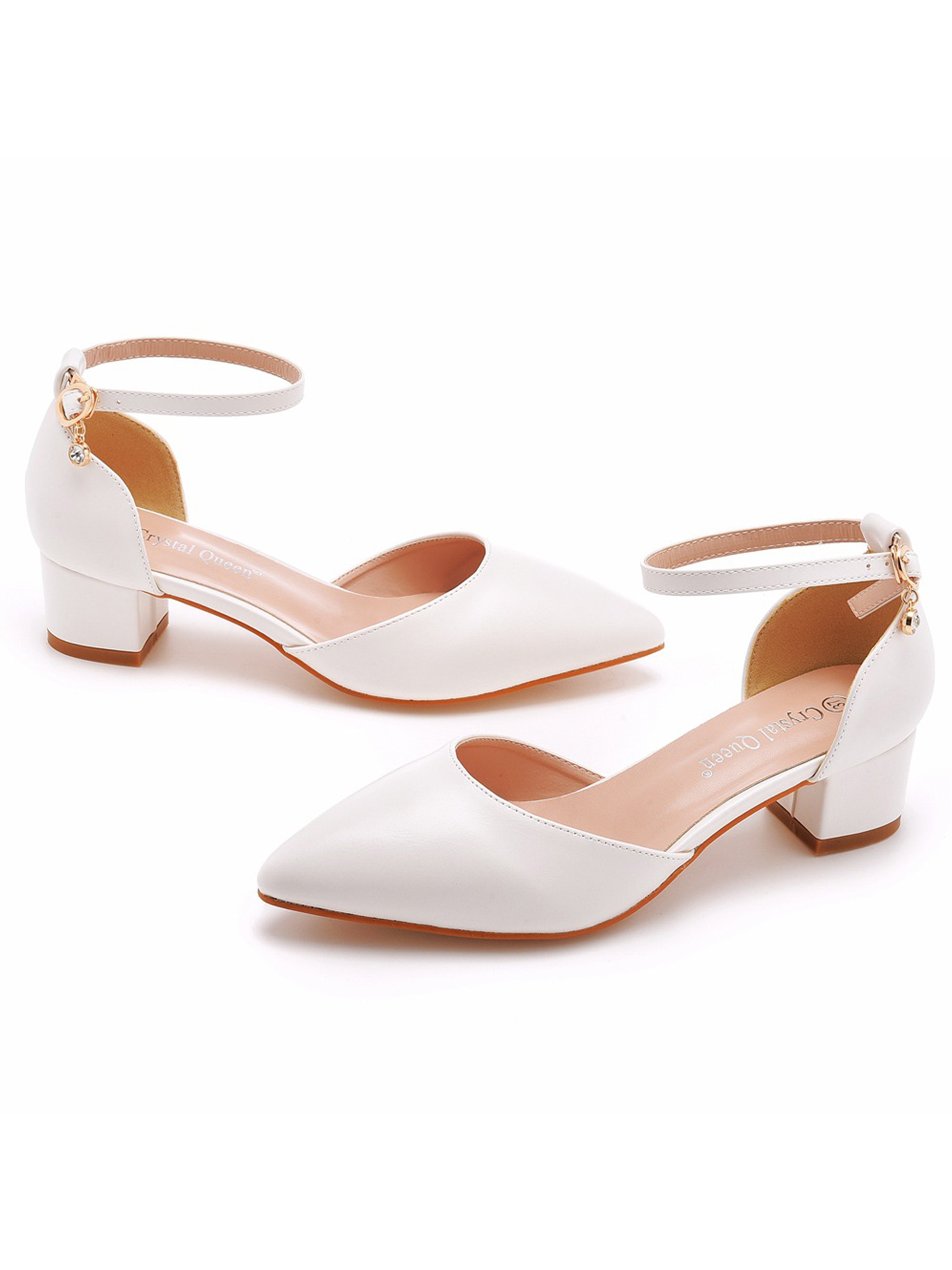 Chaussures de Mariage Sandales de Mariée Elégantes à Bout Pointu Talon et Bride à la Cheville