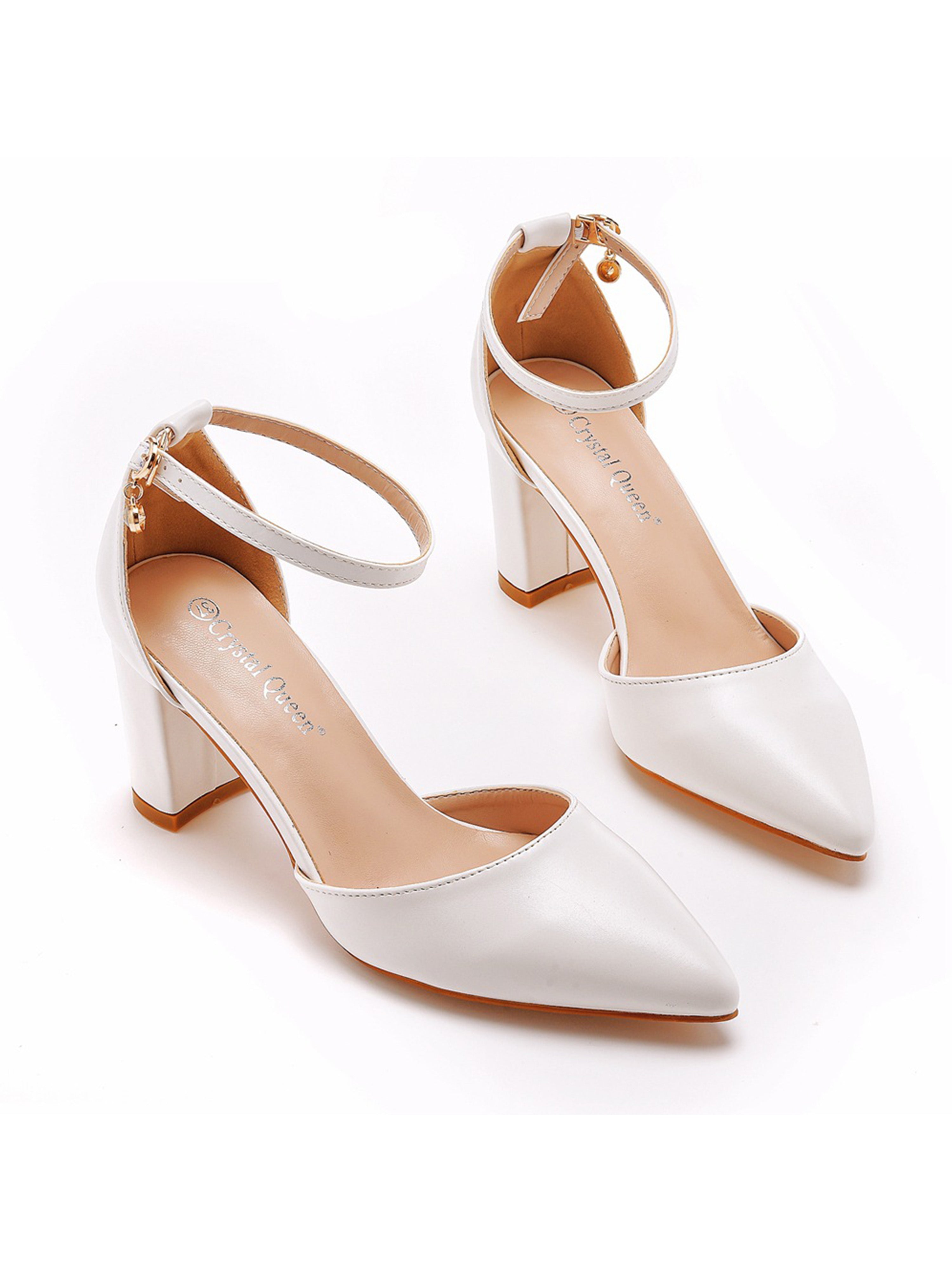 Chaussures de Mariage Sandales Femme Talon Aiguille Bout Pointu Bride Cheville Pour Mariée