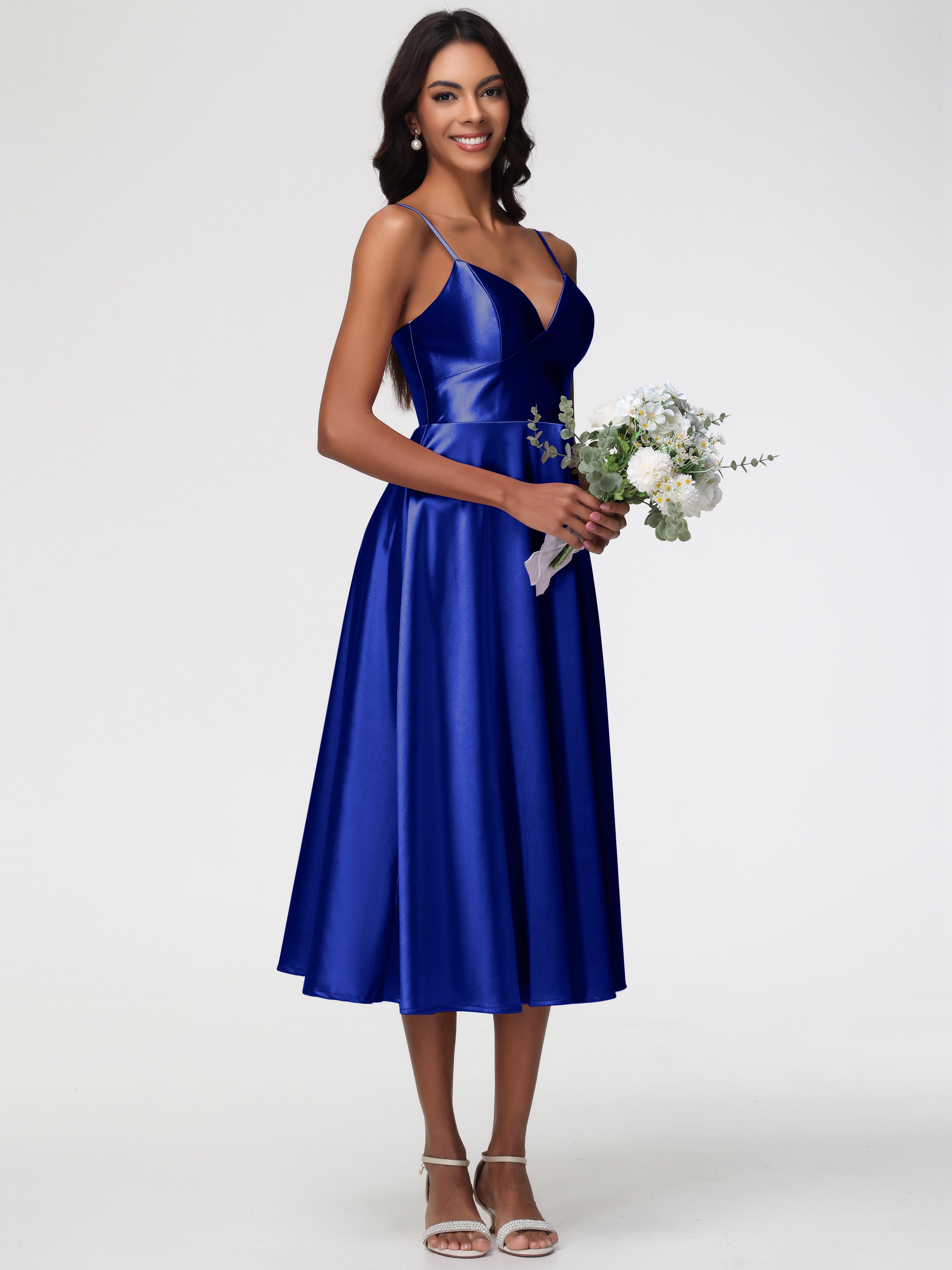 Bleu Royal Robe Demoiselle D Honneur Bleu Roi Robe Demoiselle D Honneur Avec Décolleté En V