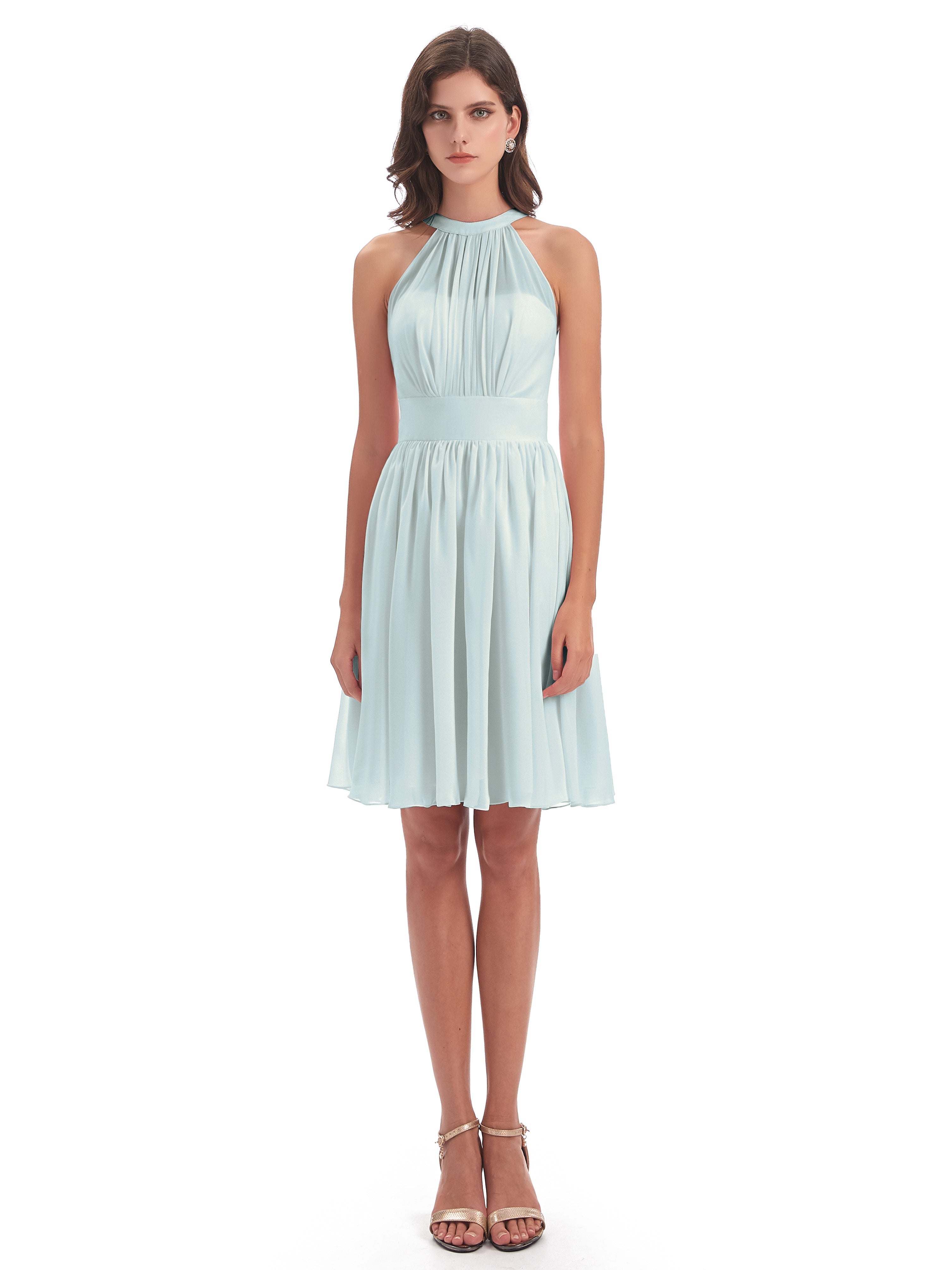 Robe Demoiselle D Honneur Celadon Fourreau/Colonne Hors-La-Épaule Mousseline Robes Demoiselle D'Honneur