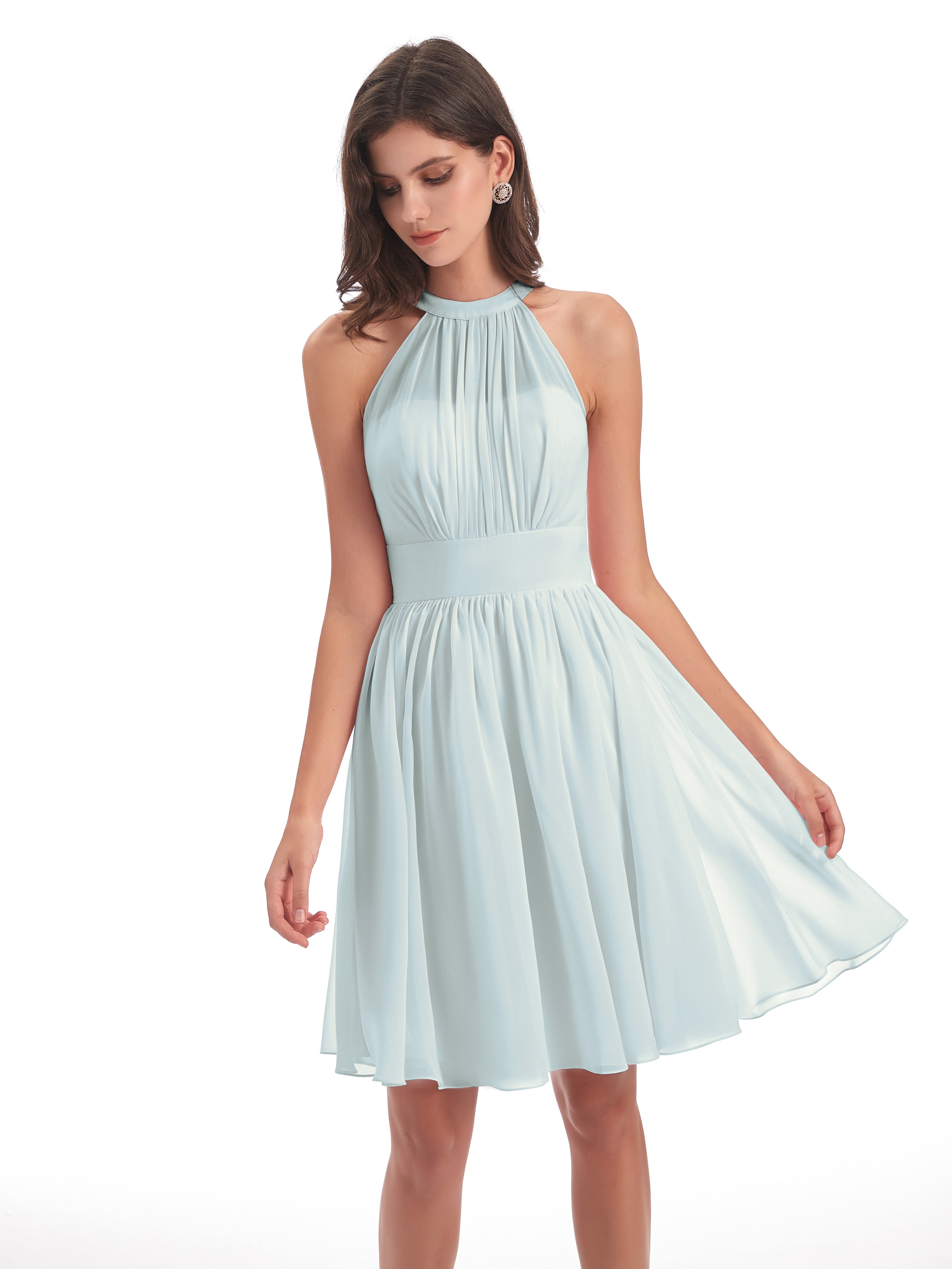 Robe Demoiselle D Honneur Celadon Fourreau/Colonne Hors-La-Épaule Mousseline Robes Demoiselle D'Honneur