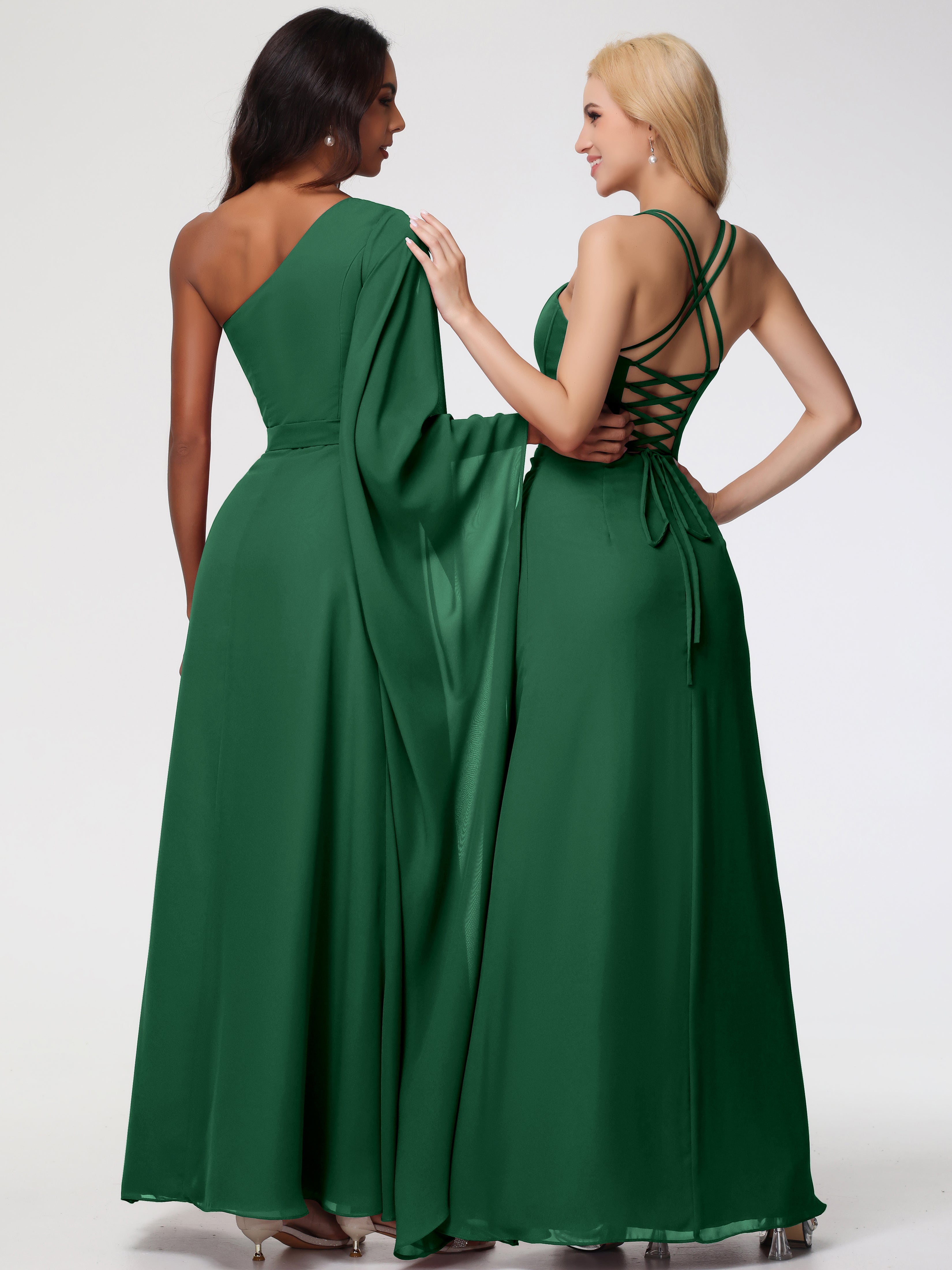 Robe Demoiselle D Honneur Vert Fonce Bretelles Spaghetti Fourreau Mousseline Robe Demoiselle D'Honneur