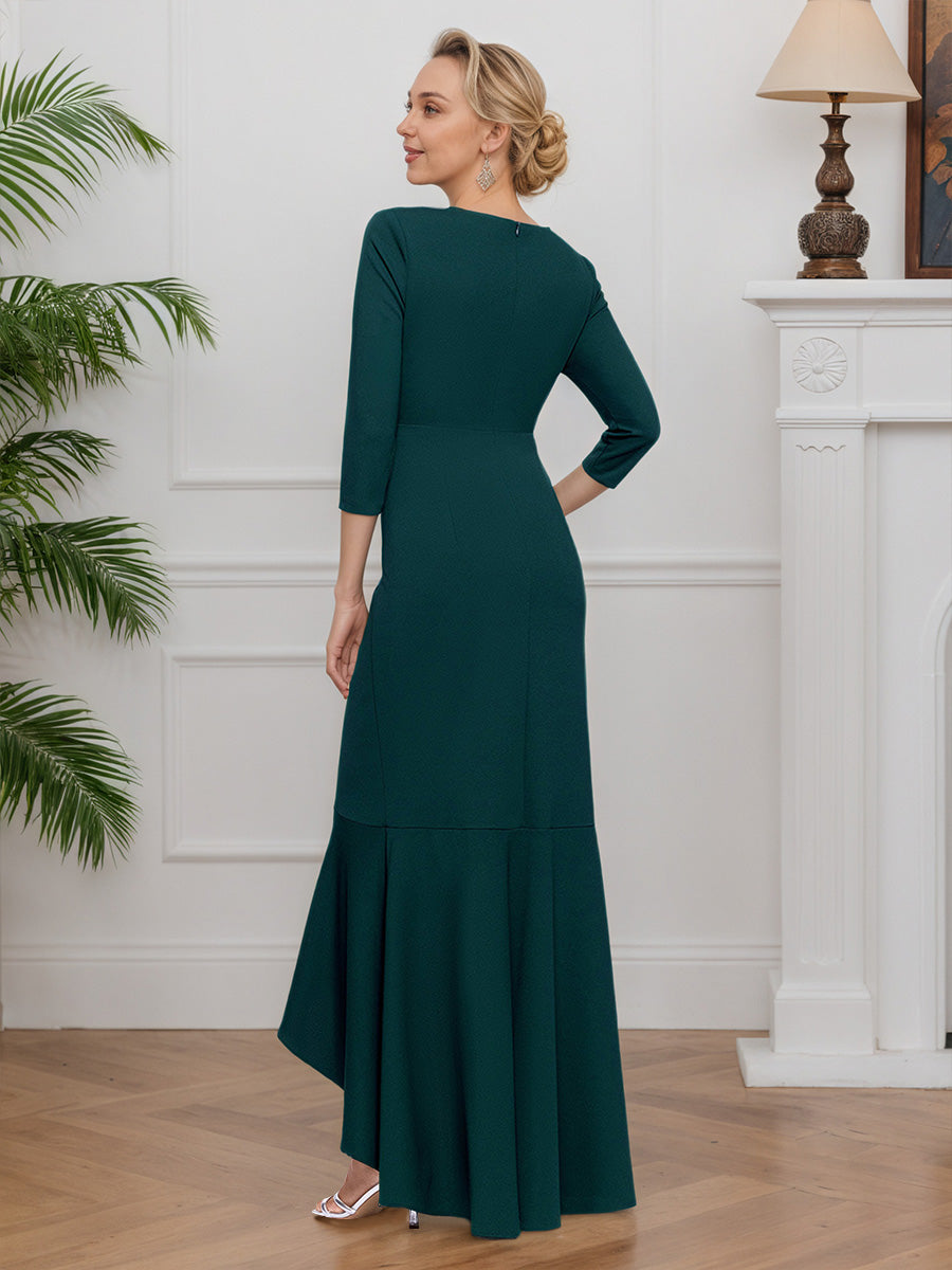 Cicinia Vert Foncé Robe pour Mère de la Mariée Longue en Tissu Extensible Décolleté en V Sheath Robe de Soirée