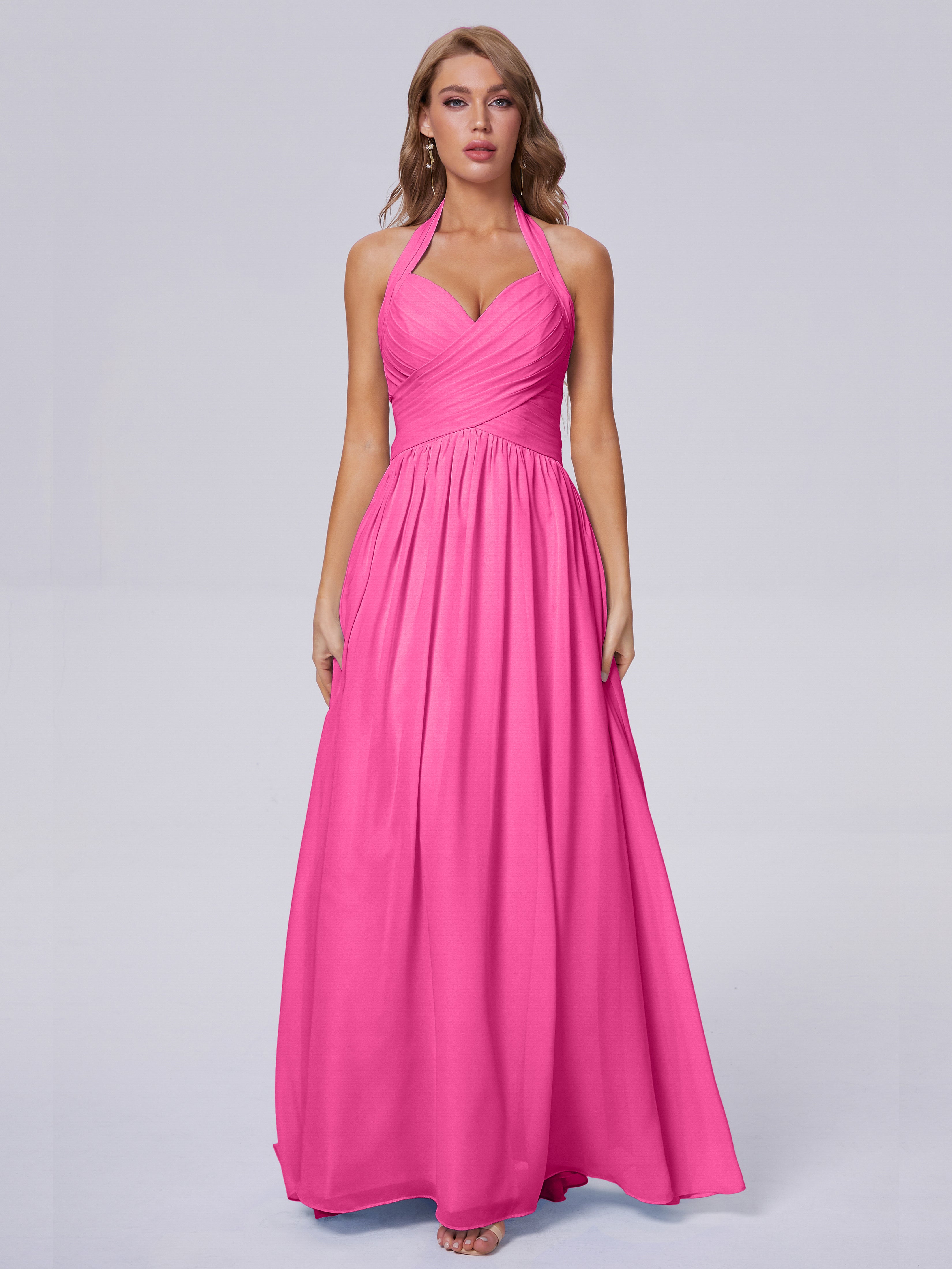 Robe Demoiselle D Honneur Azalée Superbe Licou Mousseline Robes Demoiselle D'Honneur