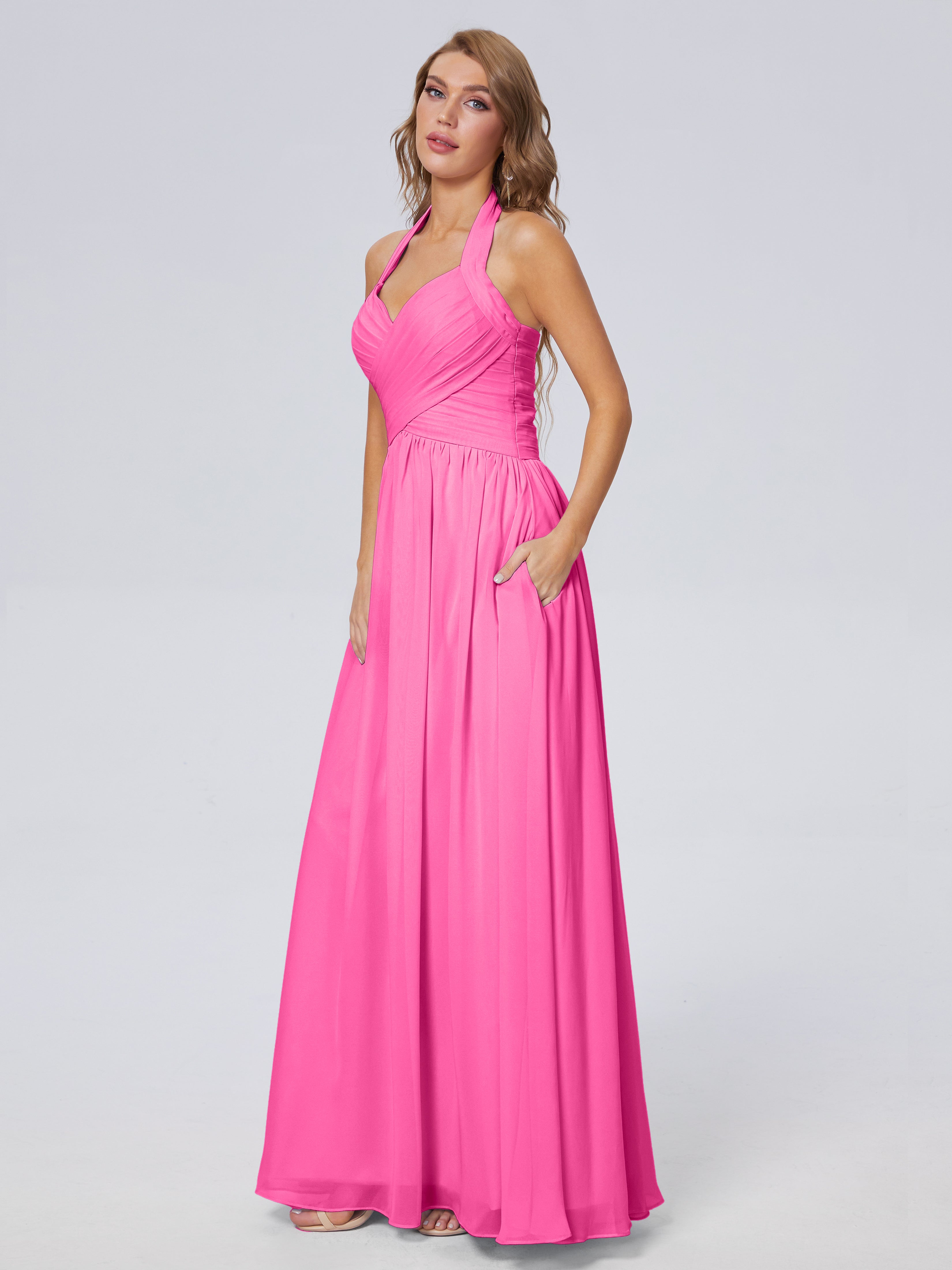 Robe Demoiselle D Honneur Azalée Superbe Licou Mousseline Robes Demoiselle D'Honneur