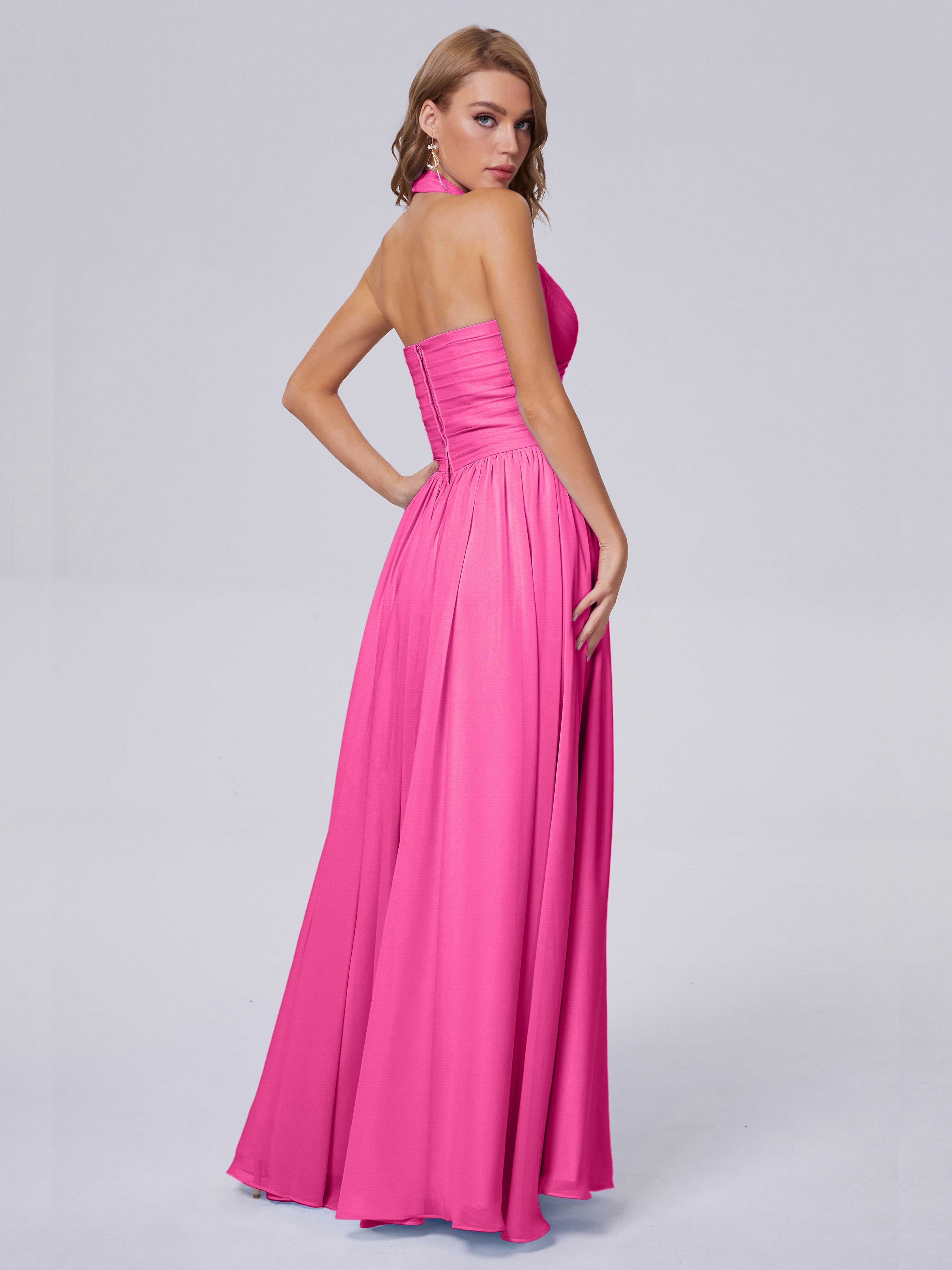 Robe Demoiselle D Honneur Azalée Superbe Licou Mousseline Robes Demoiselle D'Honneur