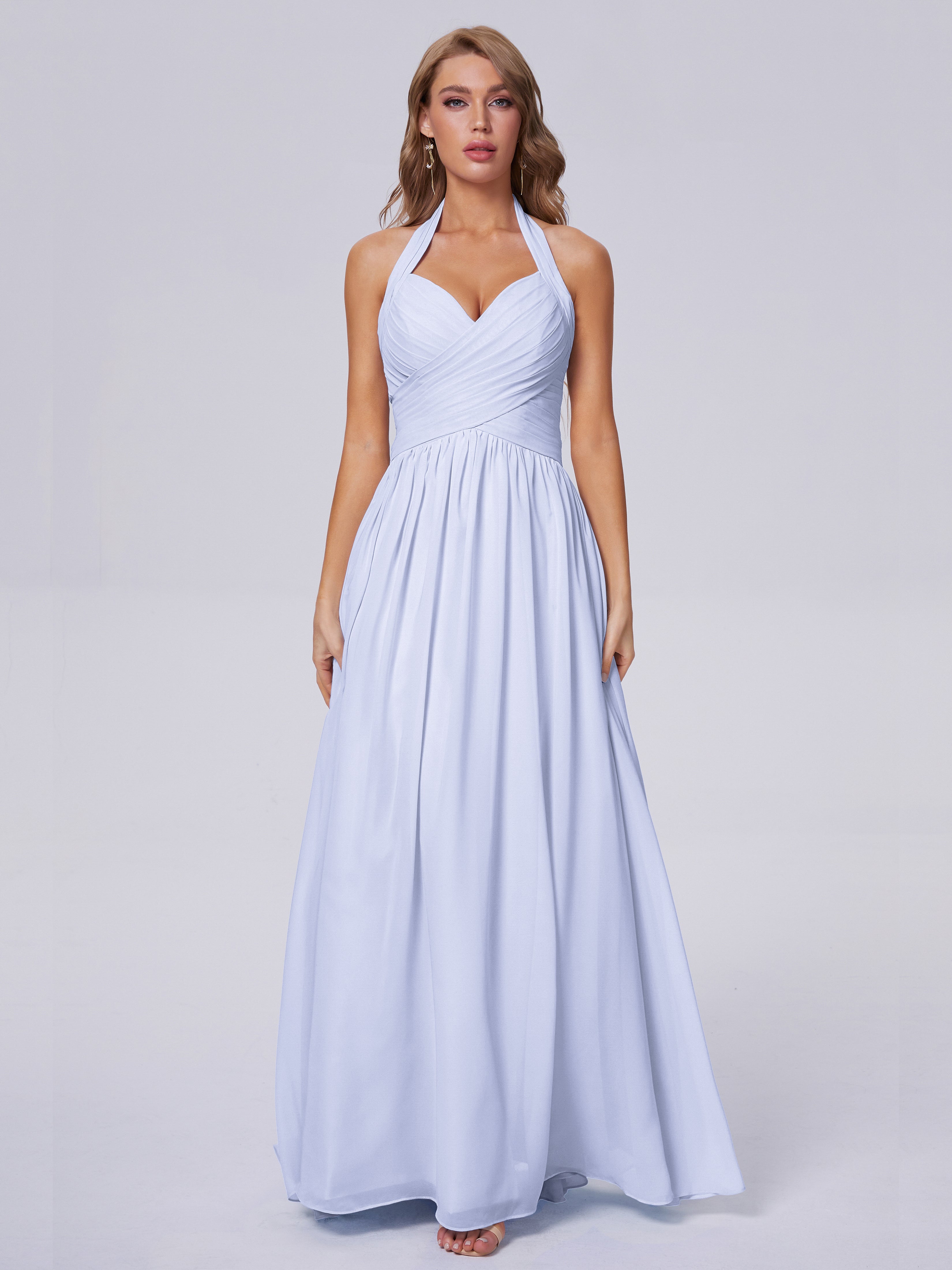 Robe Lavande Demoiselle D Honneur Superbe Licou Mousseline Robes Demoiselle D'Honneur