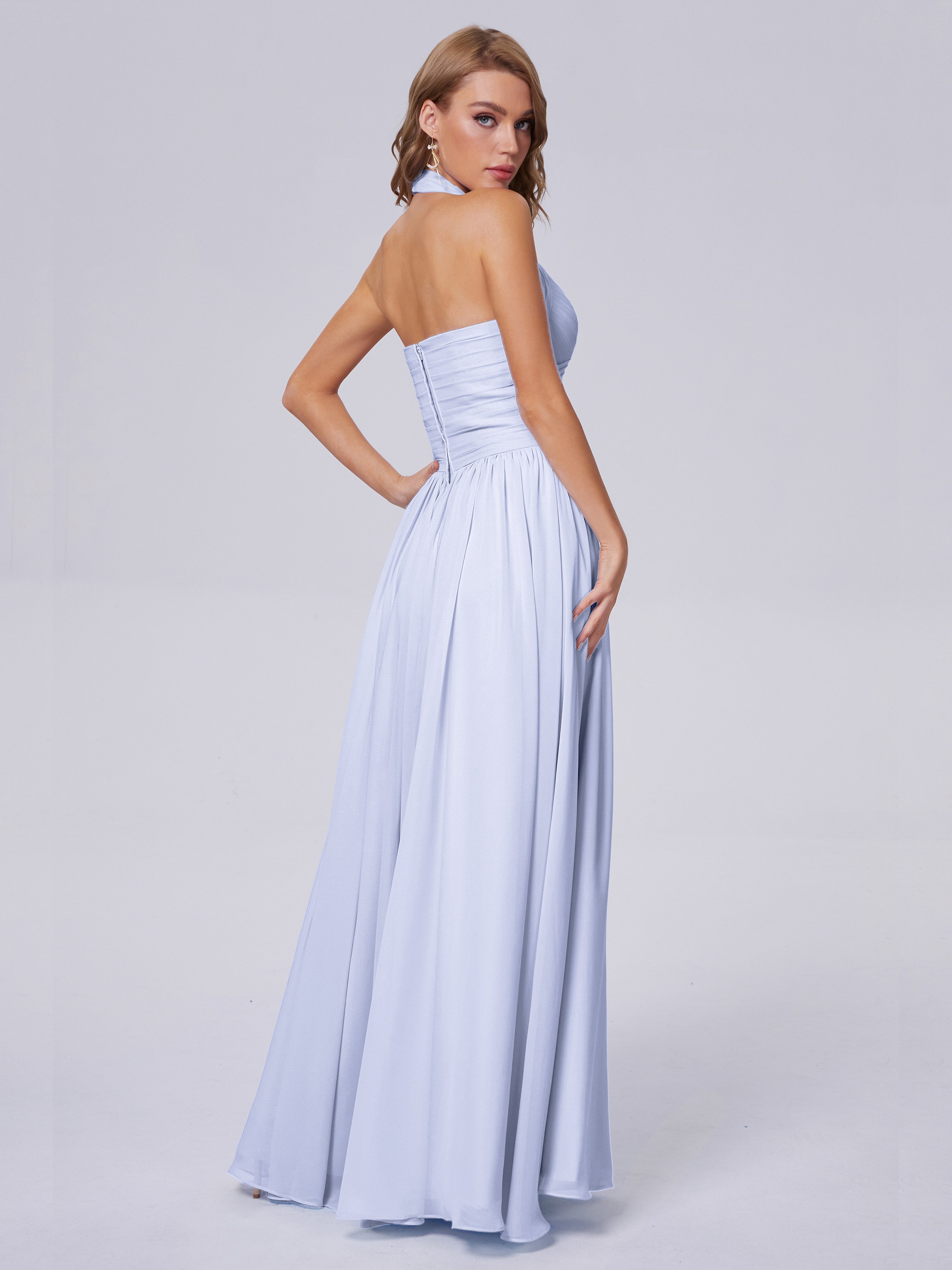 Robe Lavande Demoiselle D Honneur Superbe Licou Mousseline Robes Demoiselle D'Honneur