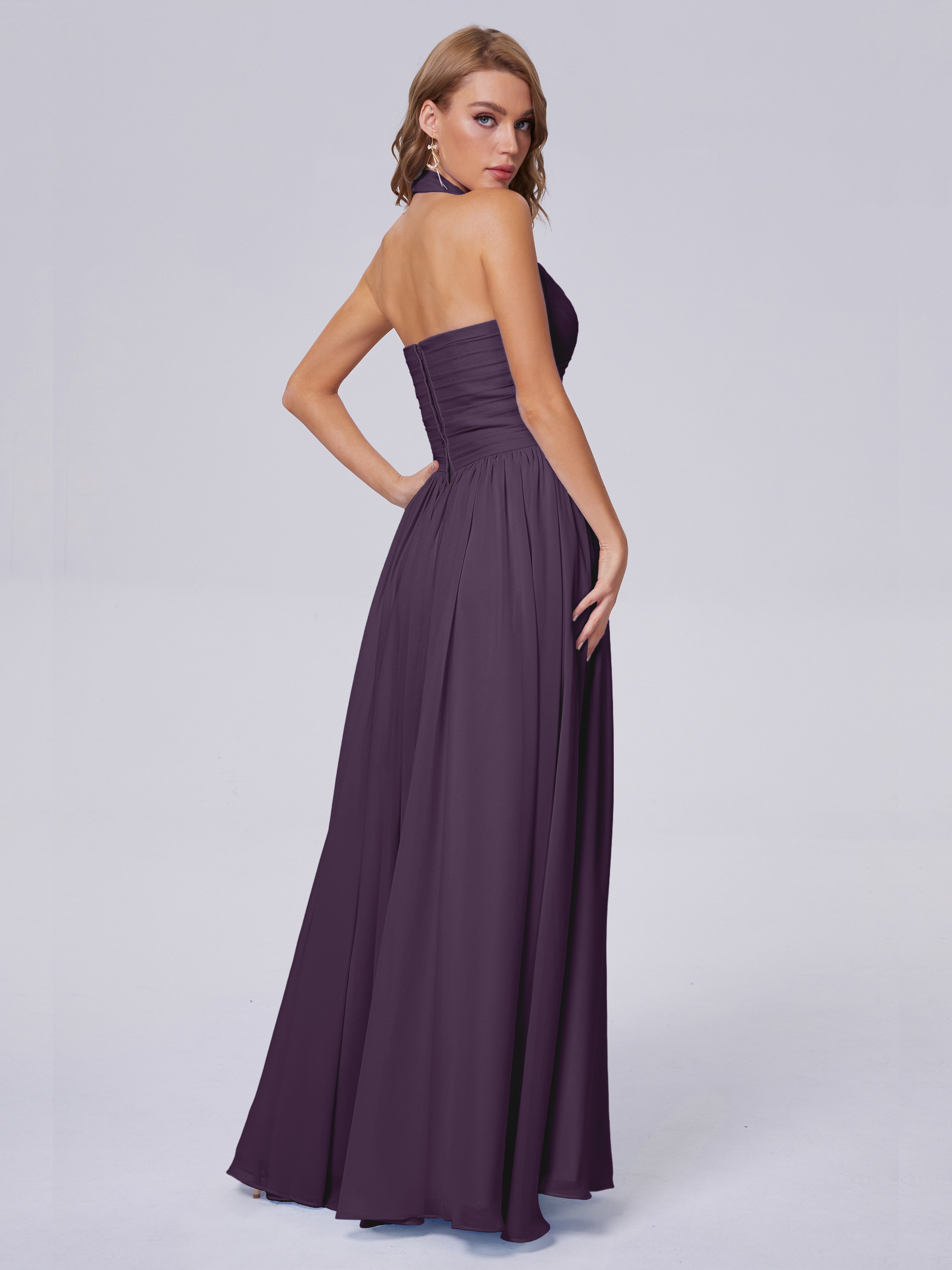 Robe Demoiselle D Honneur Plume Superbe Licou Mousseline Robes Demoiselle D'Honneur