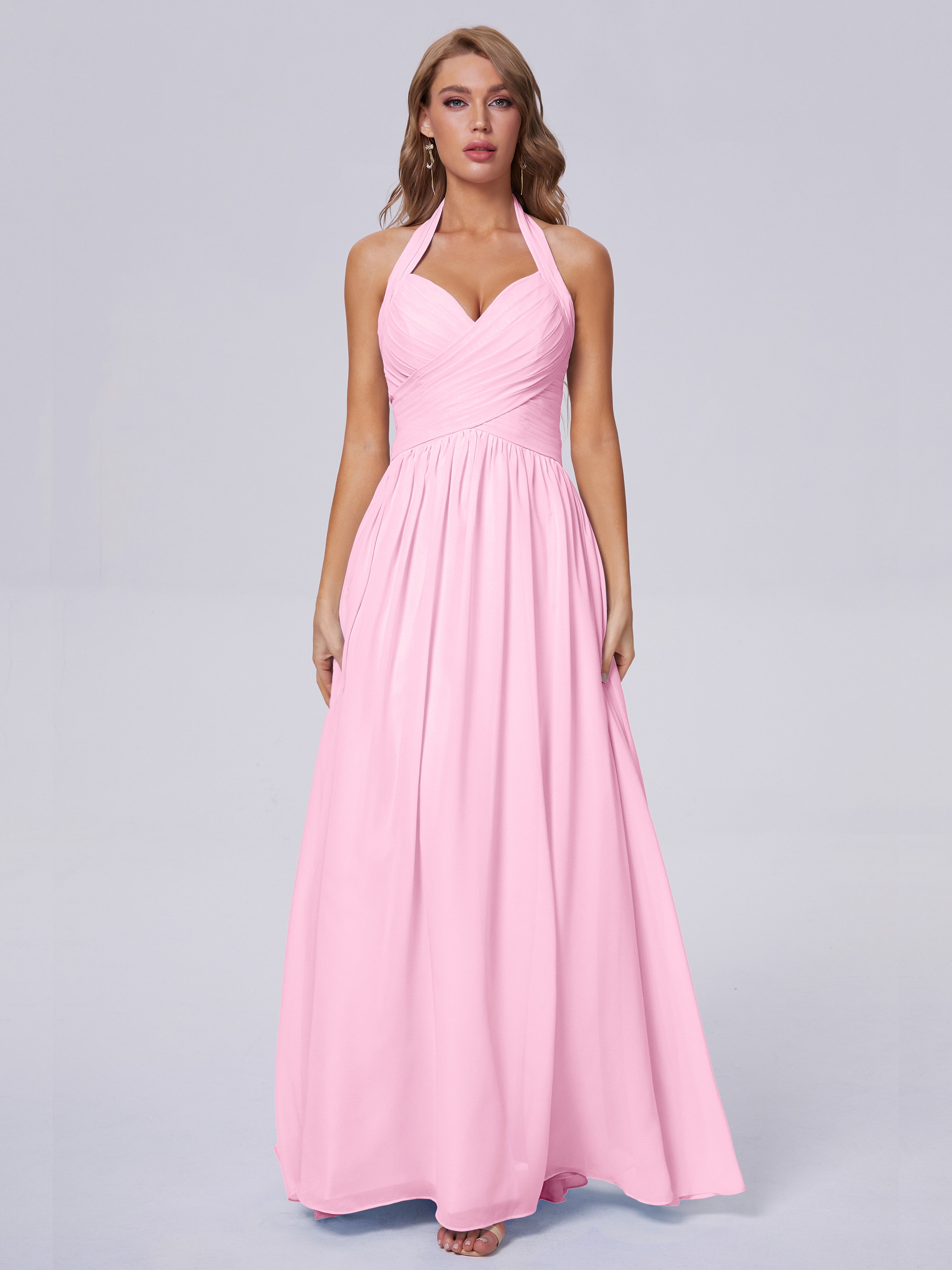 Robe Demoiselle D Honneur Rose Bonbon Superbe Licou Mousseline Robes Demoiselle D'Honneur
