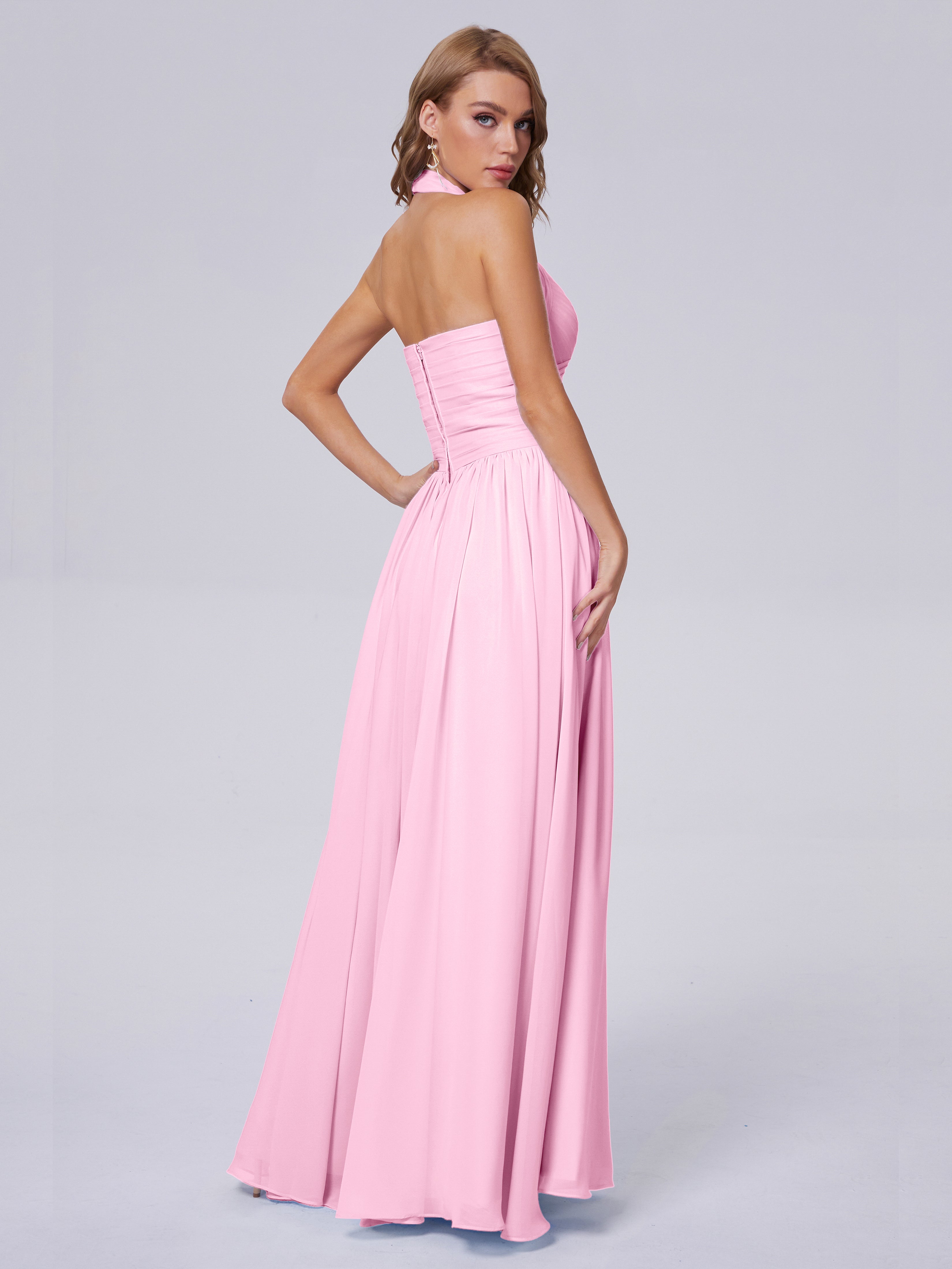 Robe Demoiselle D Honneur Rose Bonbon Superbe Licou Mousseline Robes Demoiselle D'Honneur