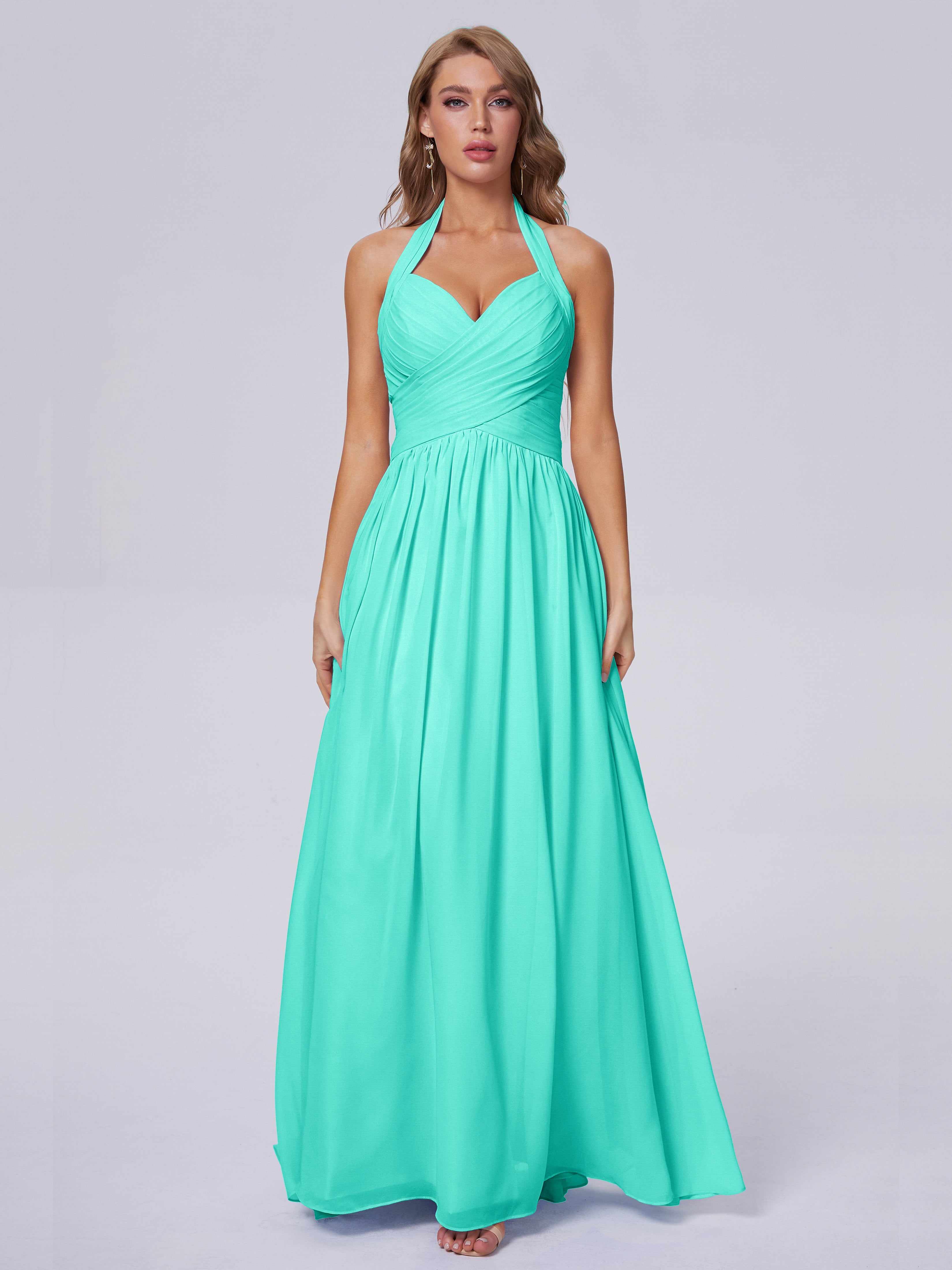 Robes De Demoiselle D'Honneur Spa Superbe Licou Mousseline Robes Demoiselle D'Honneur