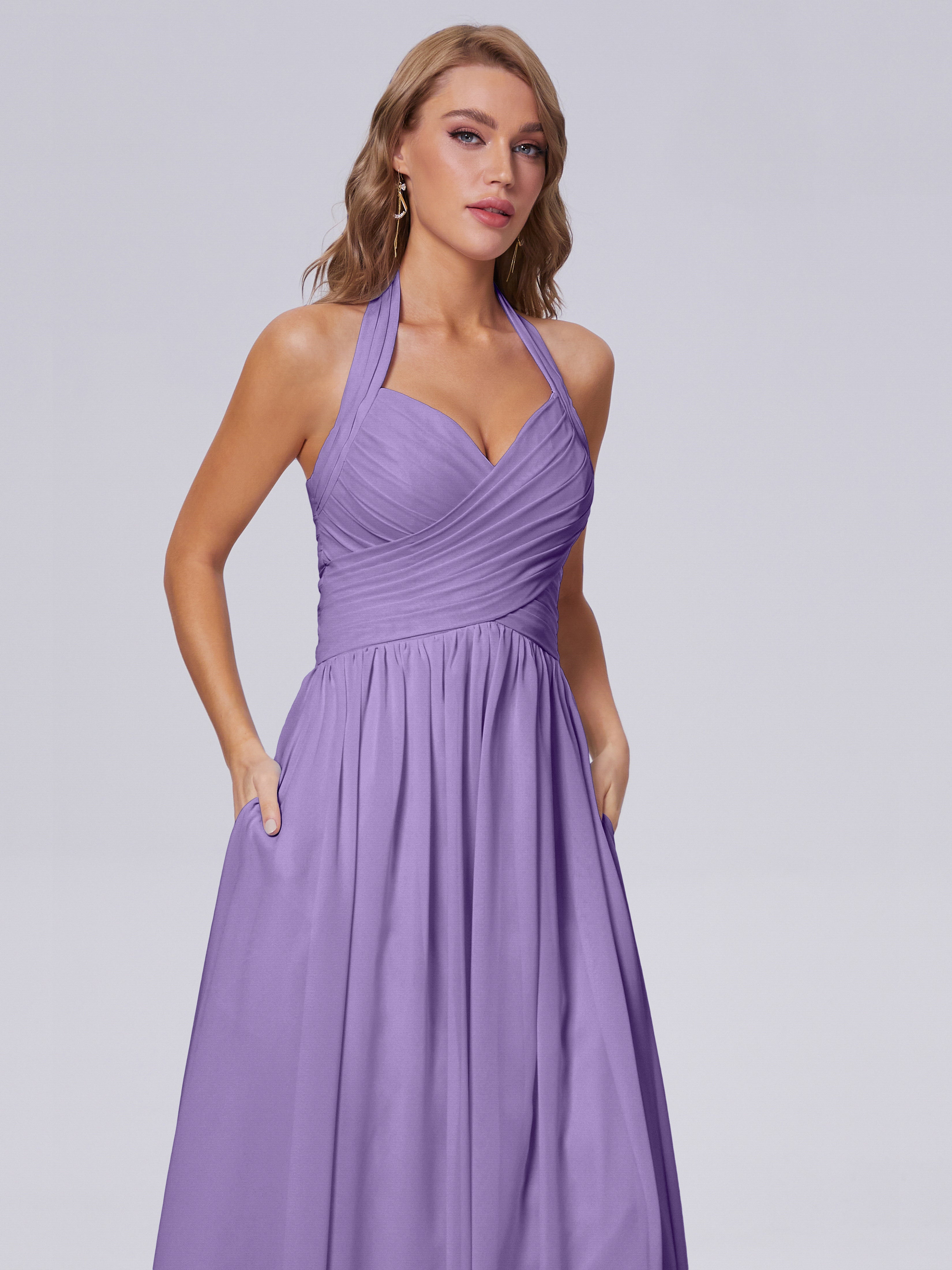 Robes De Demoiselle D'Honneur Tahiti Superbe Licou Mousseline Robes Demoiselle D'Honneur