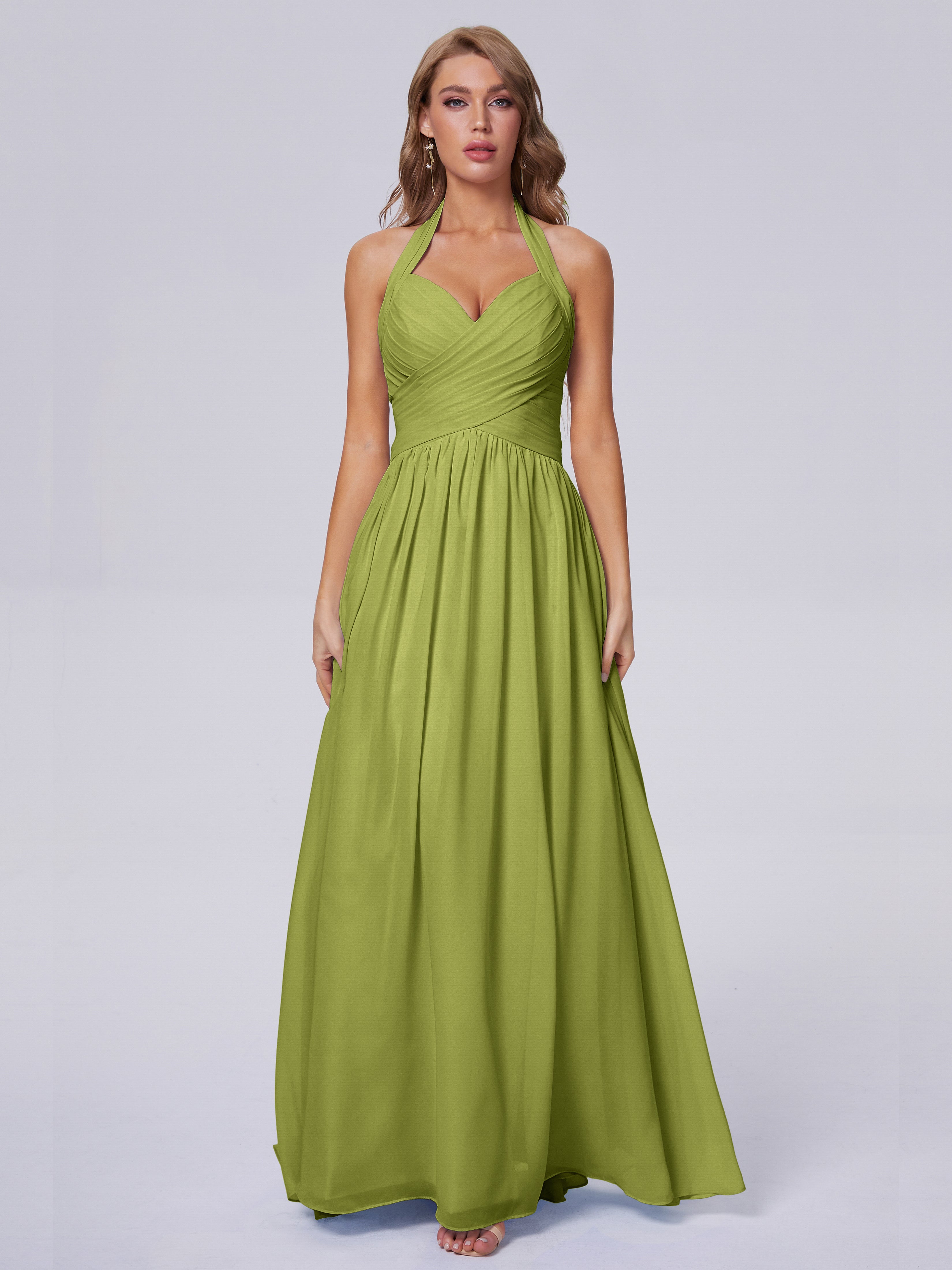 Robes De Demoiselle D'Honneur Trèfle Superbe Licou Mousseline Robes Demoiselle D'Honneur