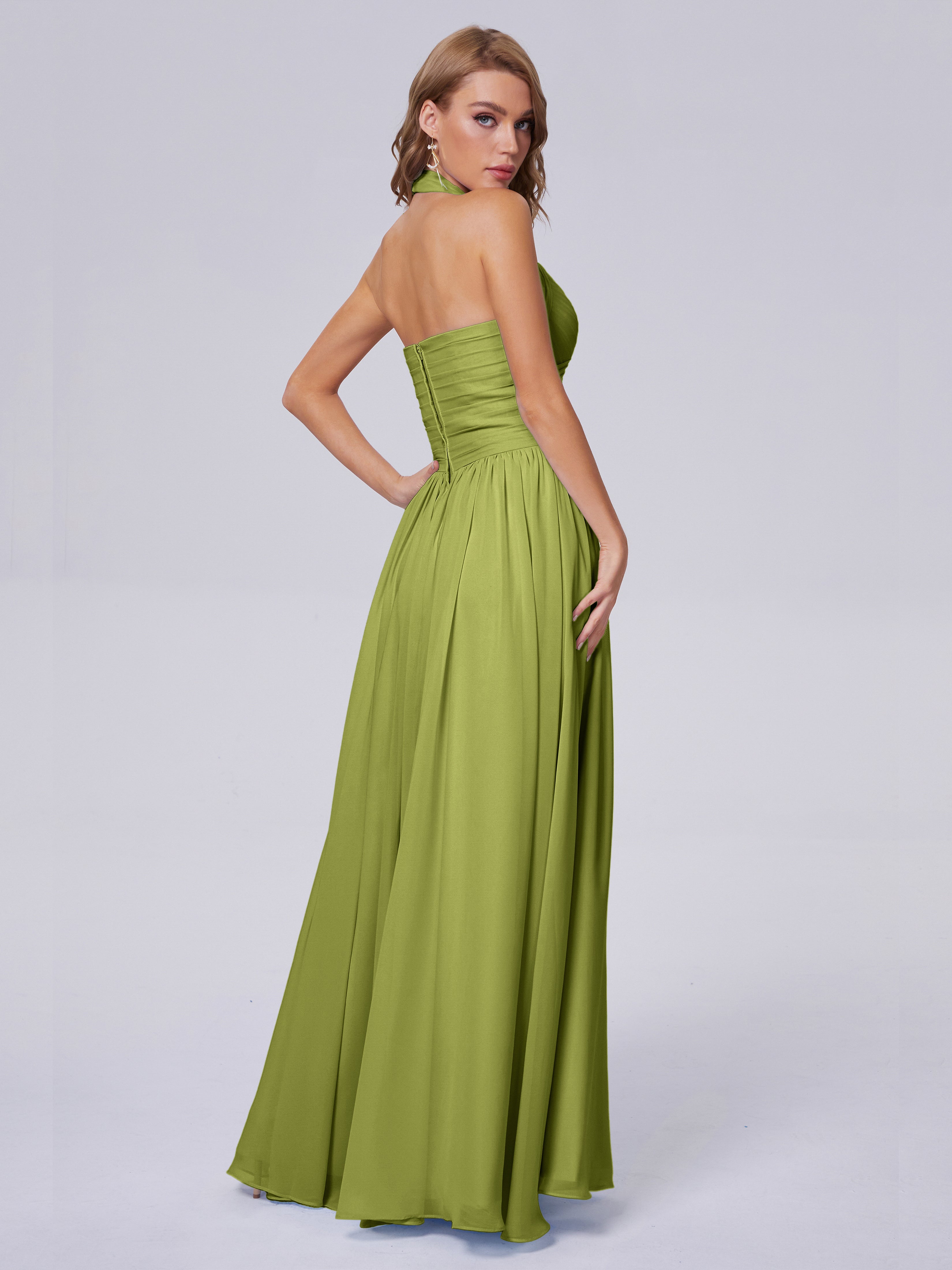 Robes De Demoiselle D'Honneur Trèfle Superbe Licou Mousseline Robes Demoiselle D'Honneur
