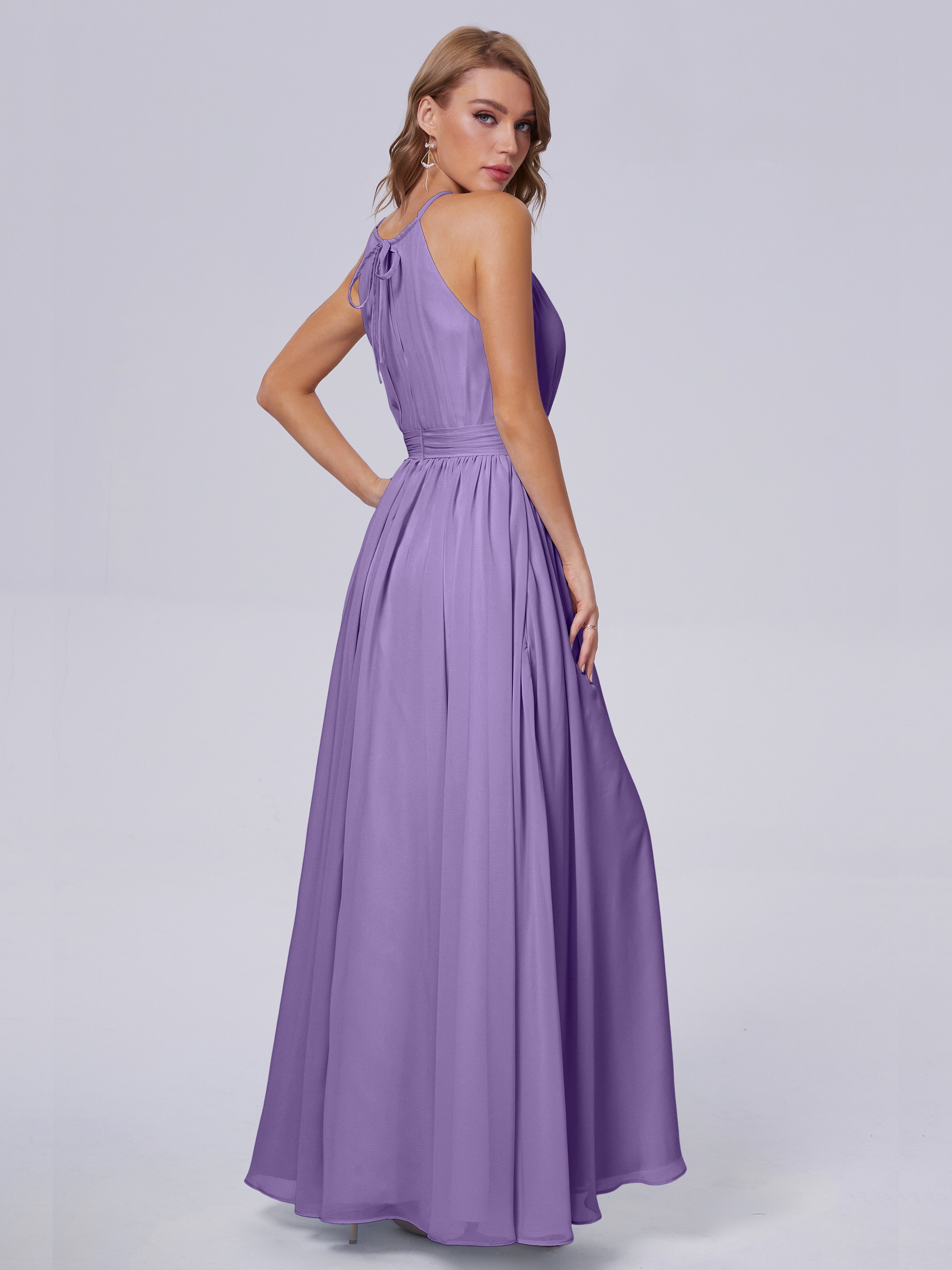 Robes De Demoiselle D'Honneur Tahiti Brillante Licou Mousseline Robes Demoiselle D'Honneur