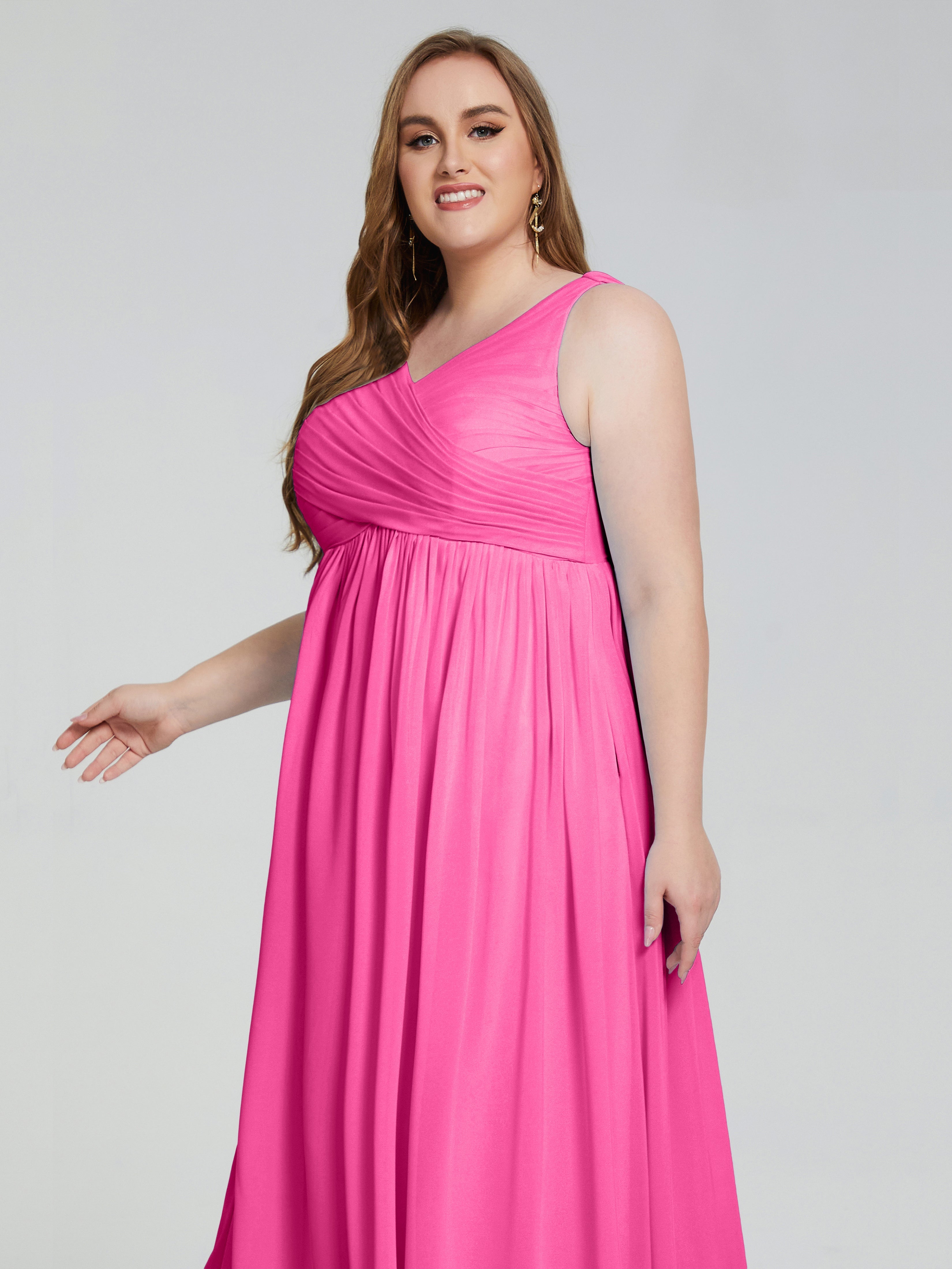 Robe Demoiselle D Honneur Azalée Bretelles Col V Mousseline Robes Demoiselle D'Honneur Grande Taille