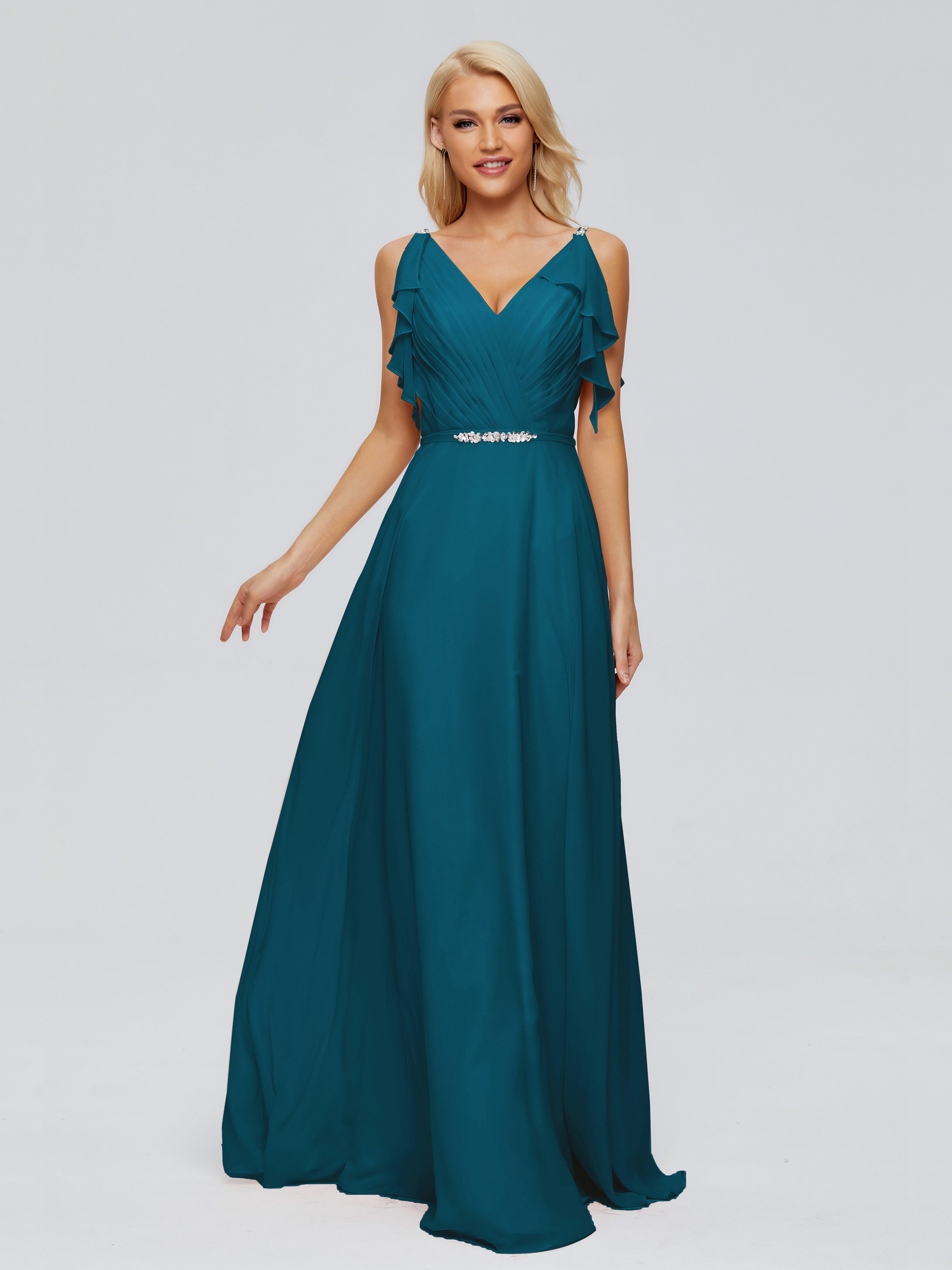 Robe De Demoiselle D'Honneur Bleu Encre A-ligne Dos En V Robes Demoiselle D'Honneur