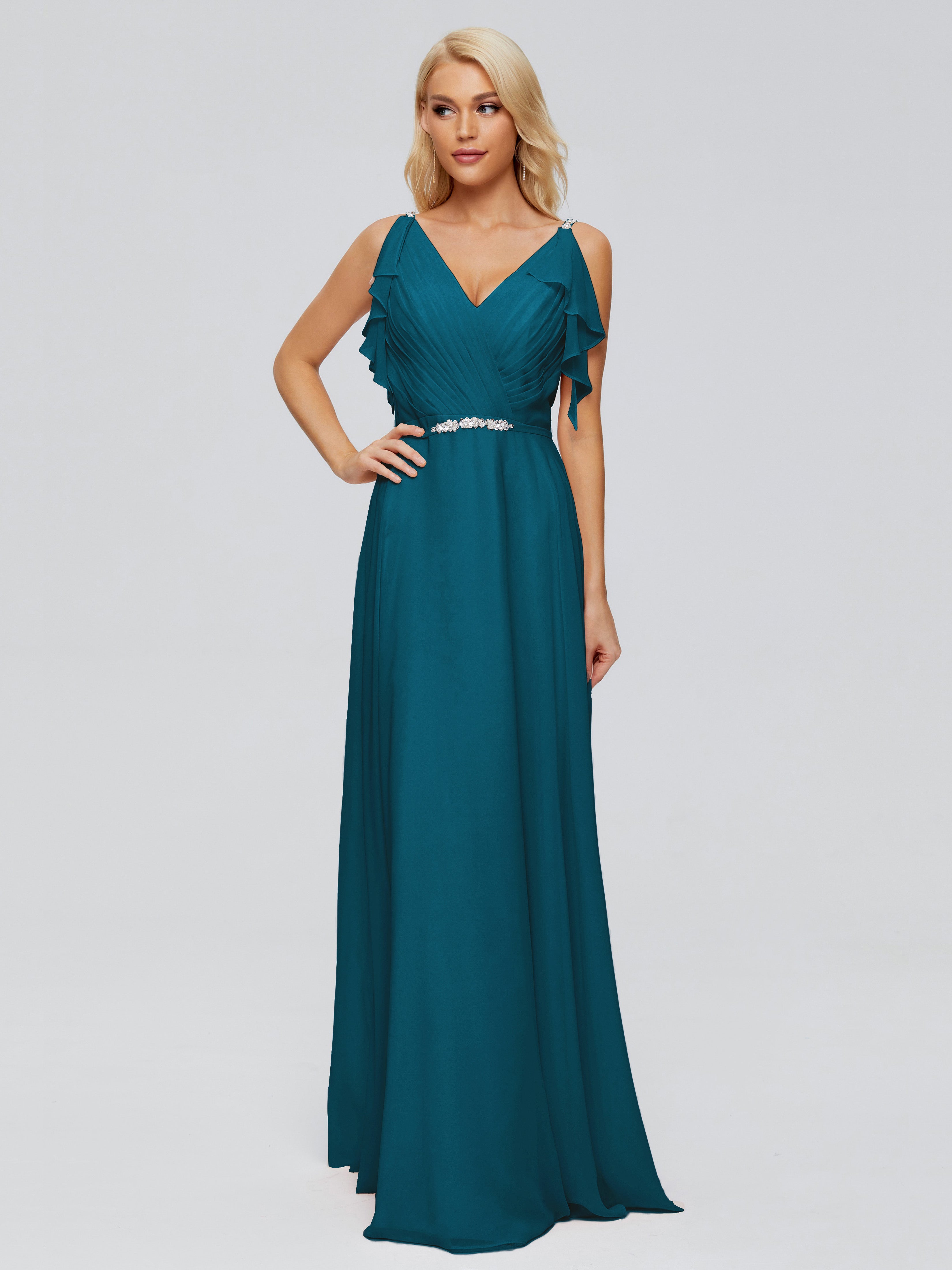 Robe De Demoiselle D'Honneur Bleu Encre A-ligne Dos En V Robes Demoiselle D'Honneur