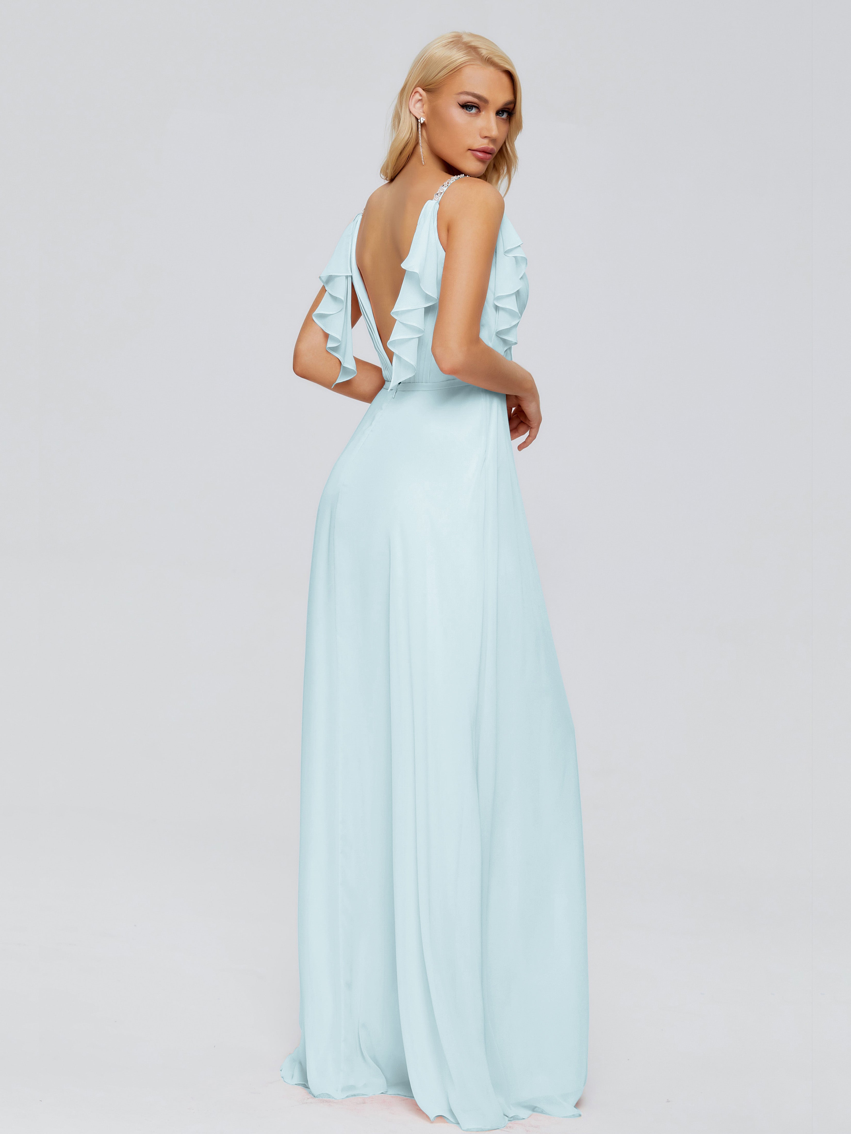 Robe De Demoiselle D'Honneur Brume A-ligne Dos En V Robes Demoiselle D'Honneur